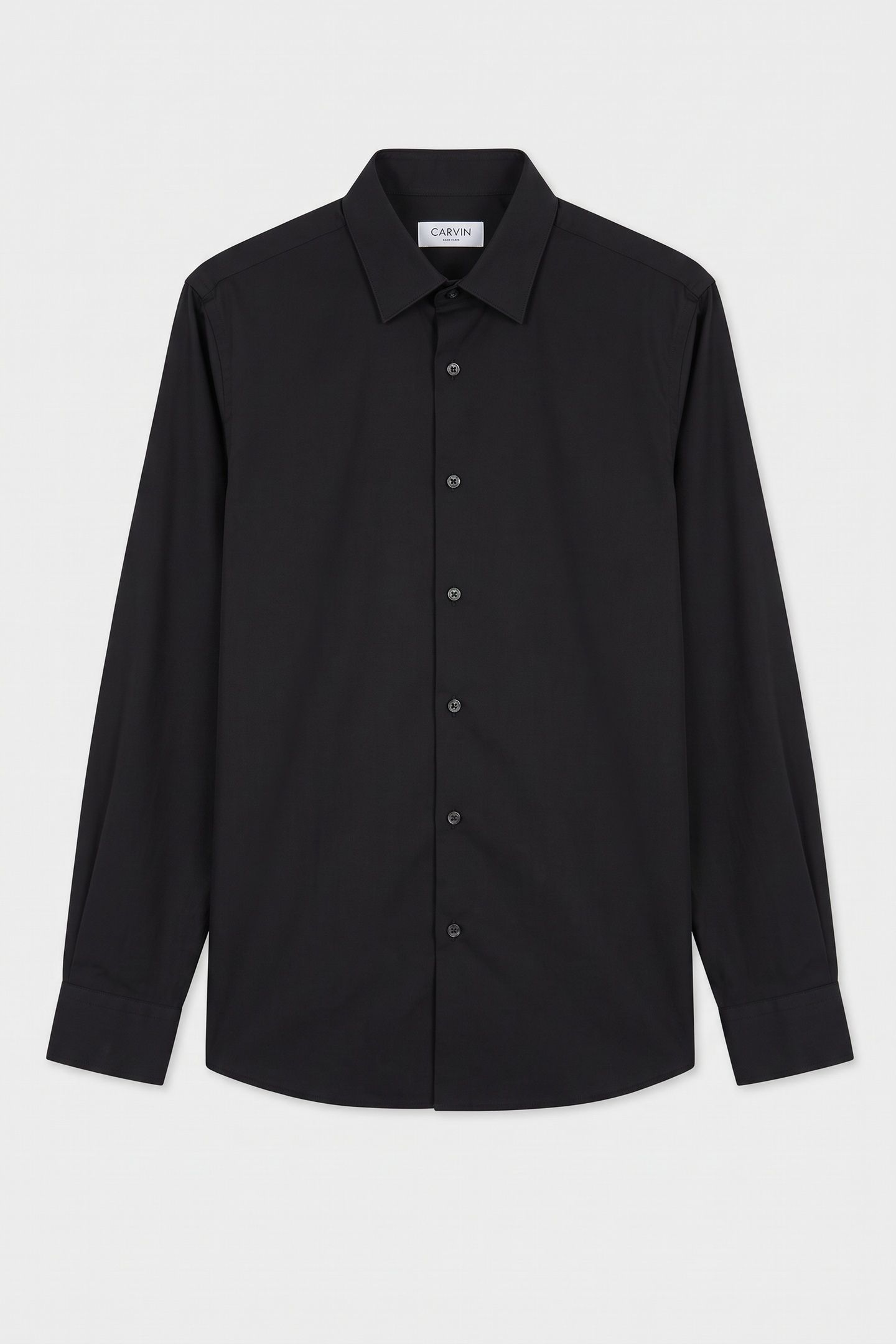 SLIM ESSENTIAL POPLIN SHIRT BLACK 3