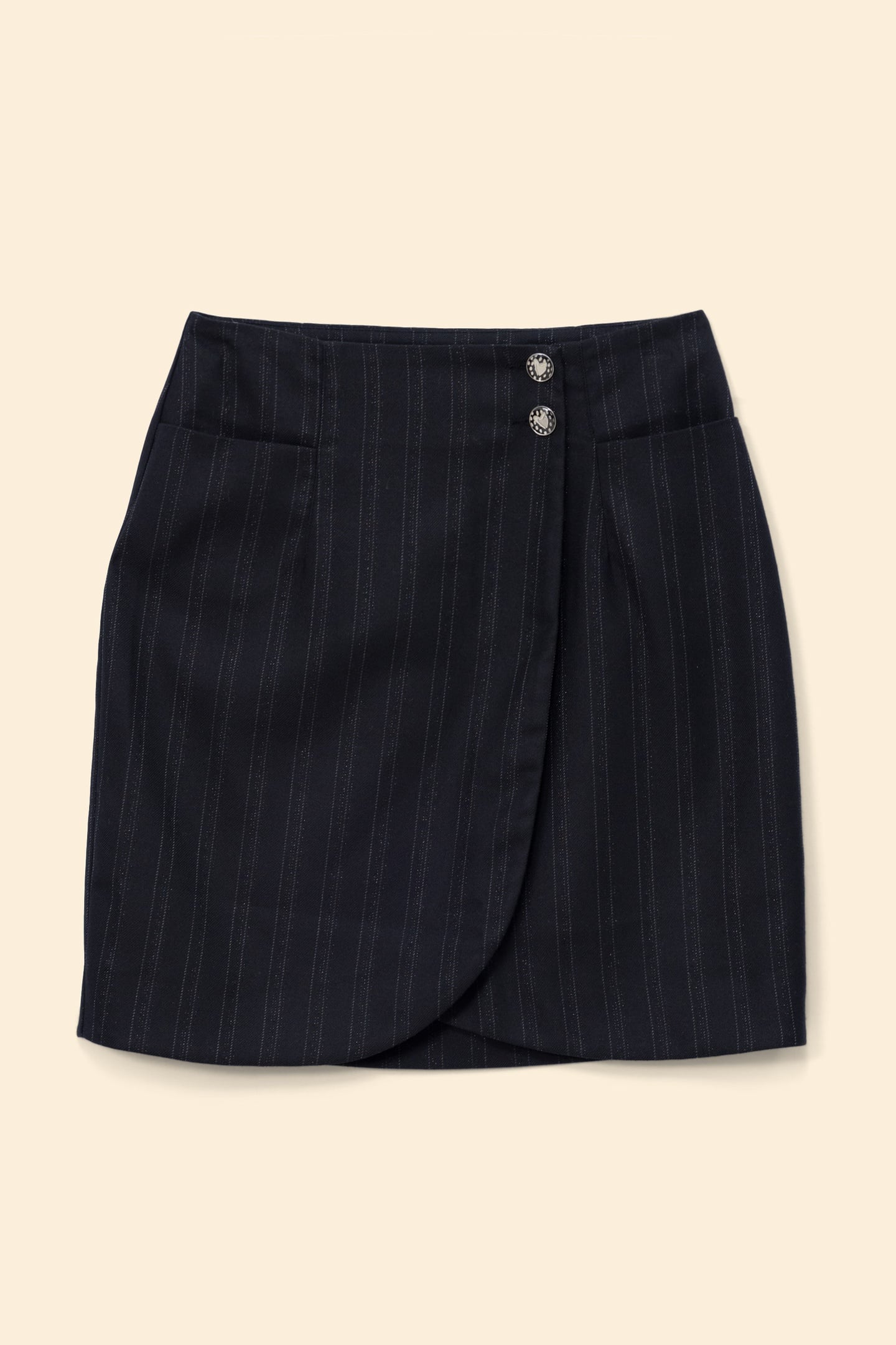 BLACK STRIPED SHORT SUIT SKIRT 4