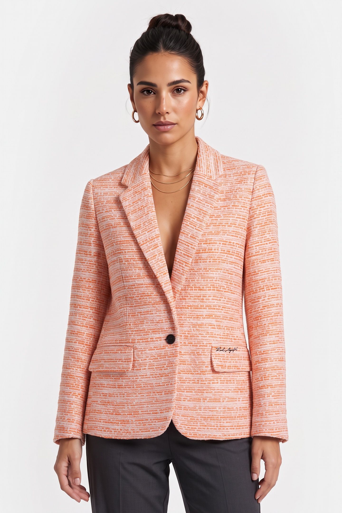 BOUCLÉ BLAZER ORANGE 1