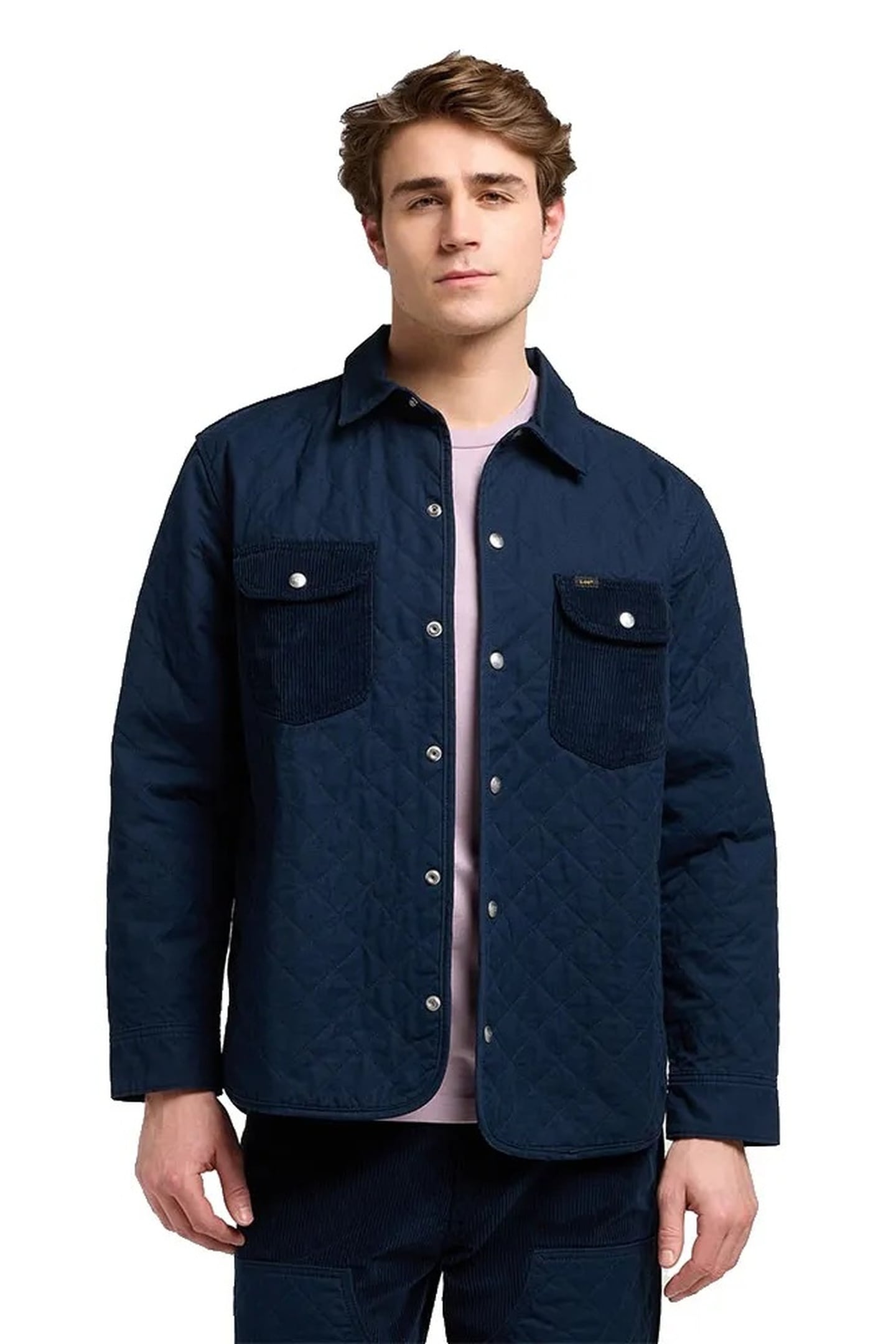 MIXED MEDIA OVERSHIRT RIVET NAVY REGULAR BLUE 1