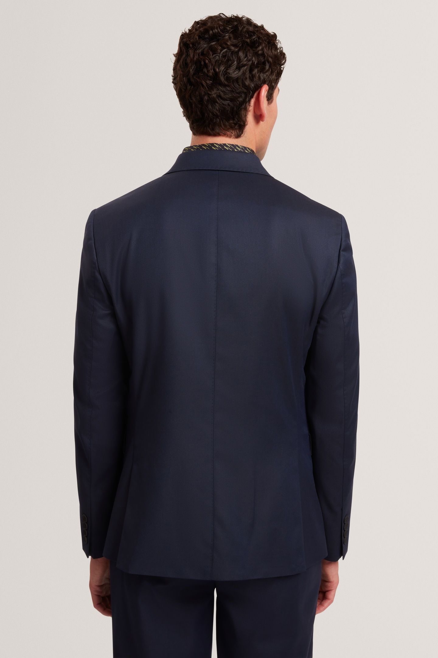 SLIM FIT WOOL BLEND SUIT BLAZER NAVY 2