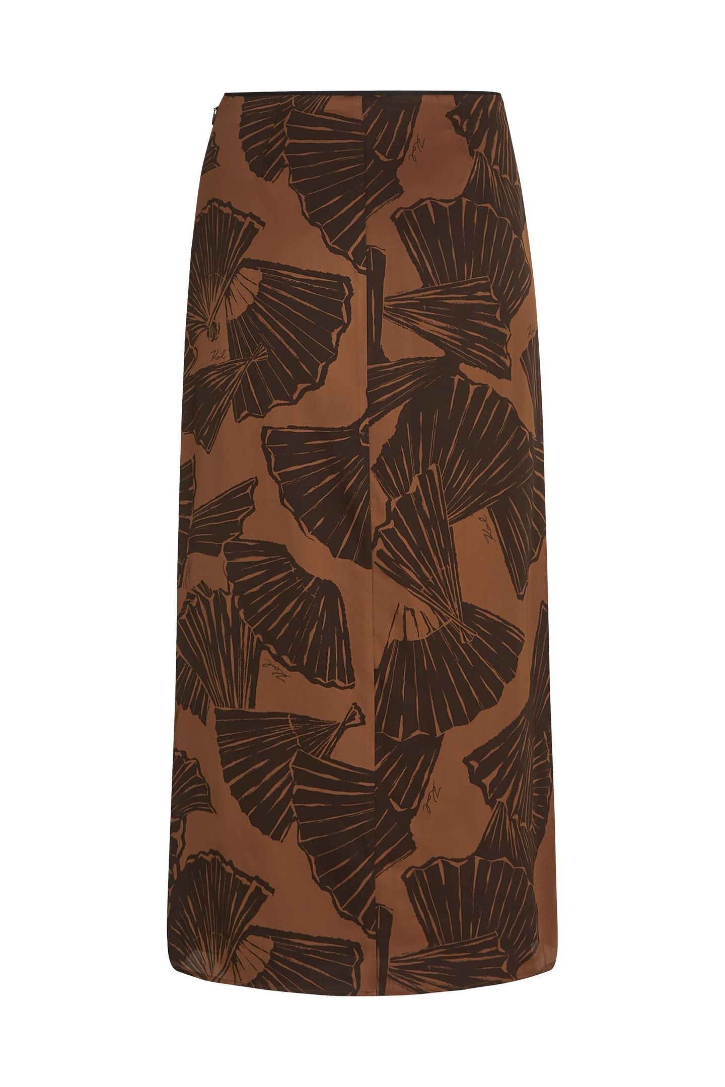 PRINTED FLUID SKIRT GRAPHIC FAN FRIAR BROWN 5