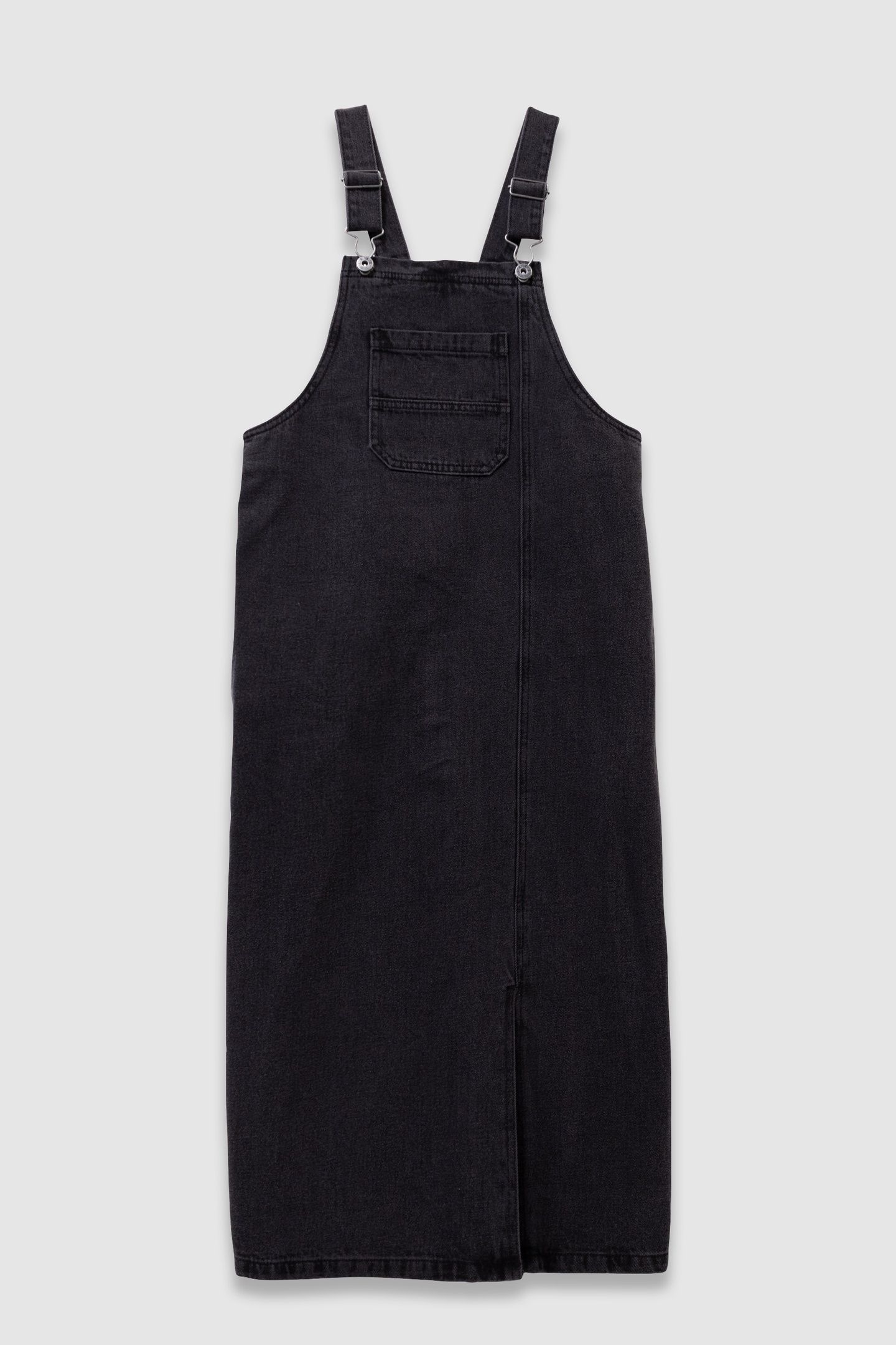 GIRLS’ GREY DENIM SPLIT MIDI DUNGAREE DRESS 2