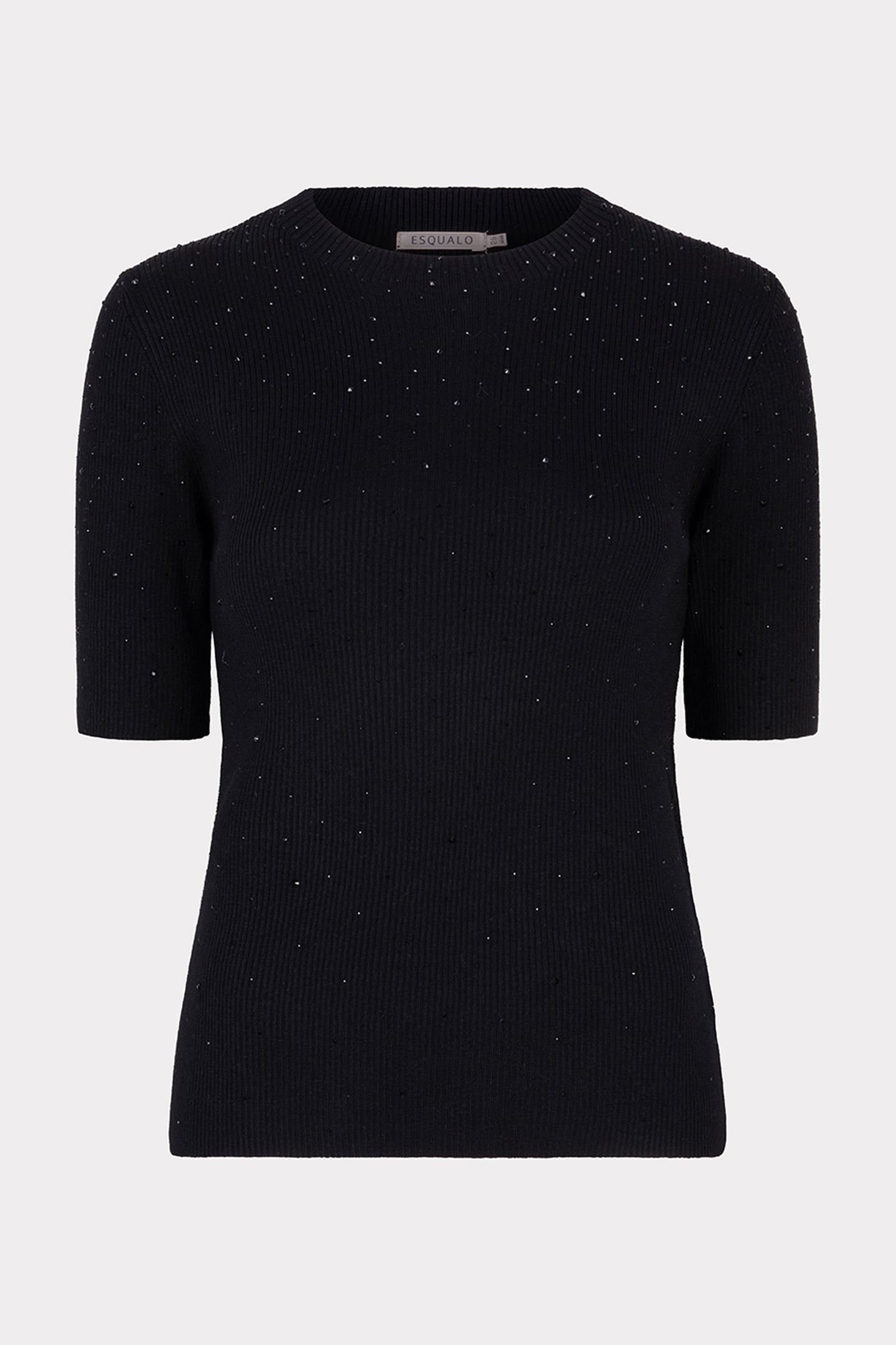 TOP RIB S/SLVE STUDS BLACK 4