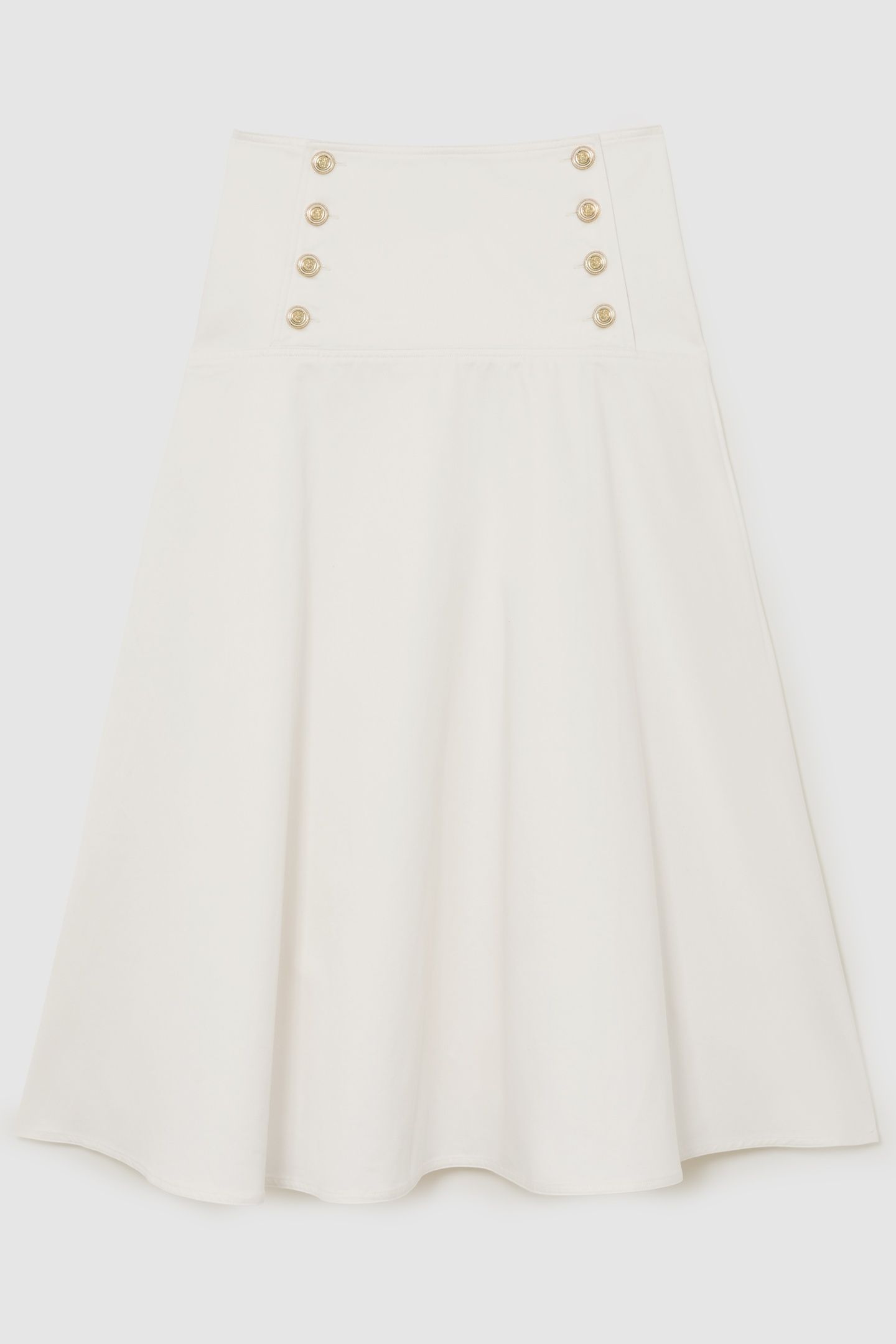 STRUCTURED BUTTON SKIRT IVORY 5