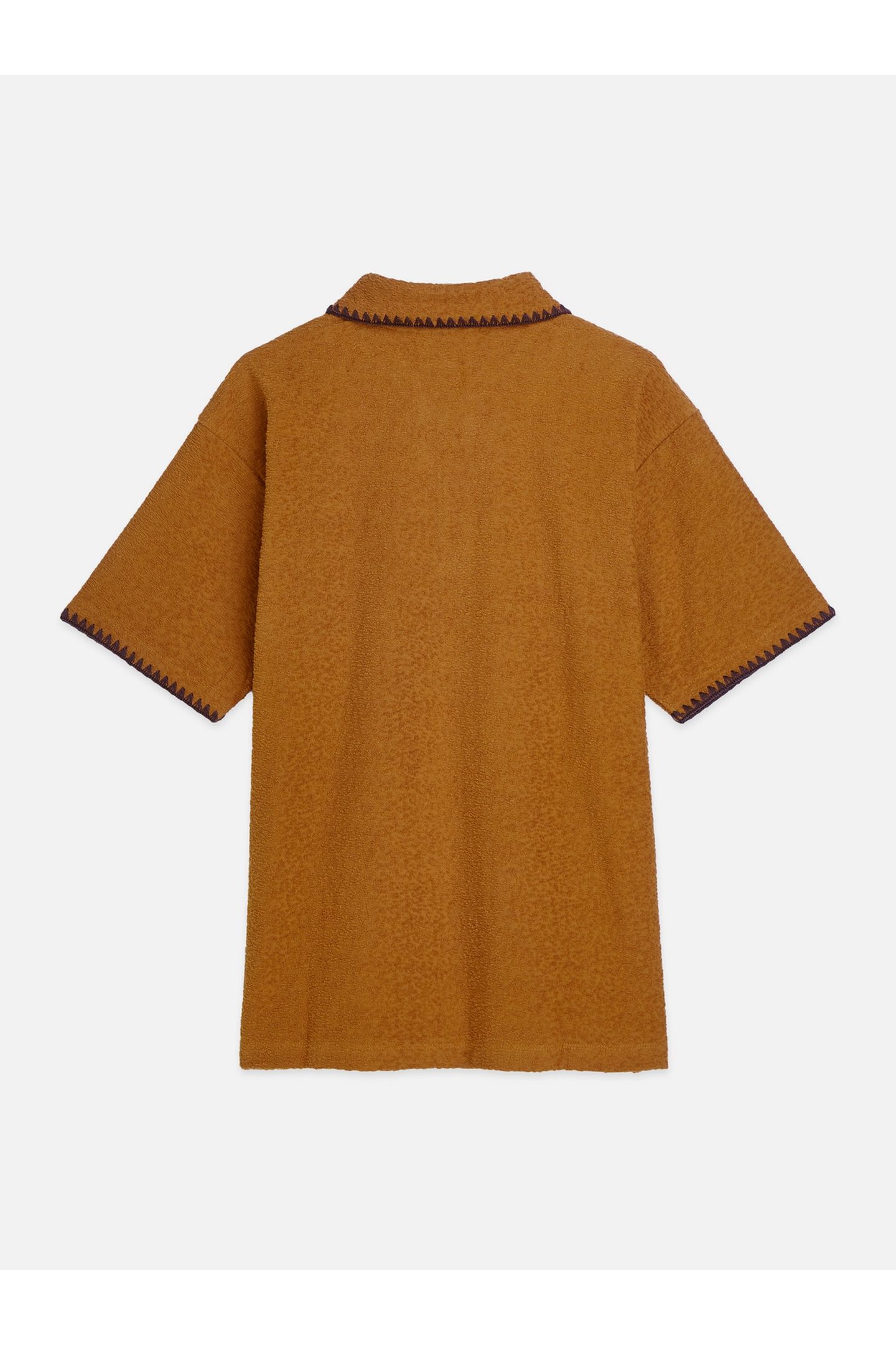 RELAXEDFIT JACQUARD TOWELLING POLO MEDIUM BROWN 5