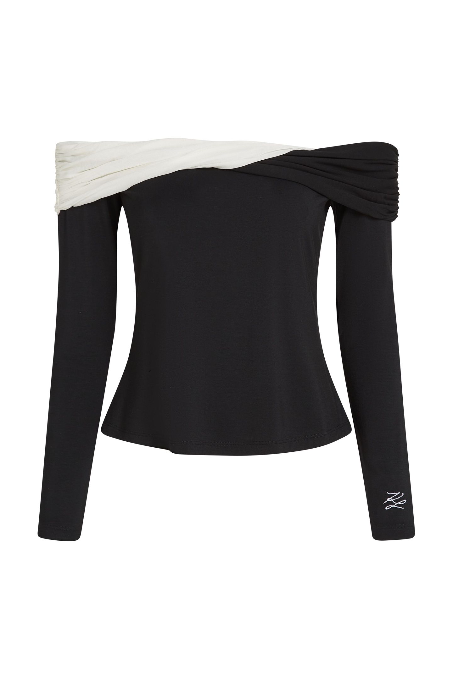 BW ELEGANT LSLV TOP WHITE/BLACK 4
