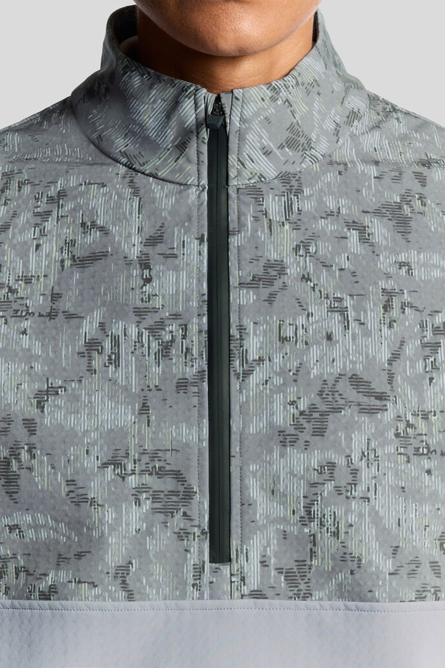 GOLF PRINTED HALF ZIP WINDJAMMER JACKET TRUE IRON/JET BLACK 5