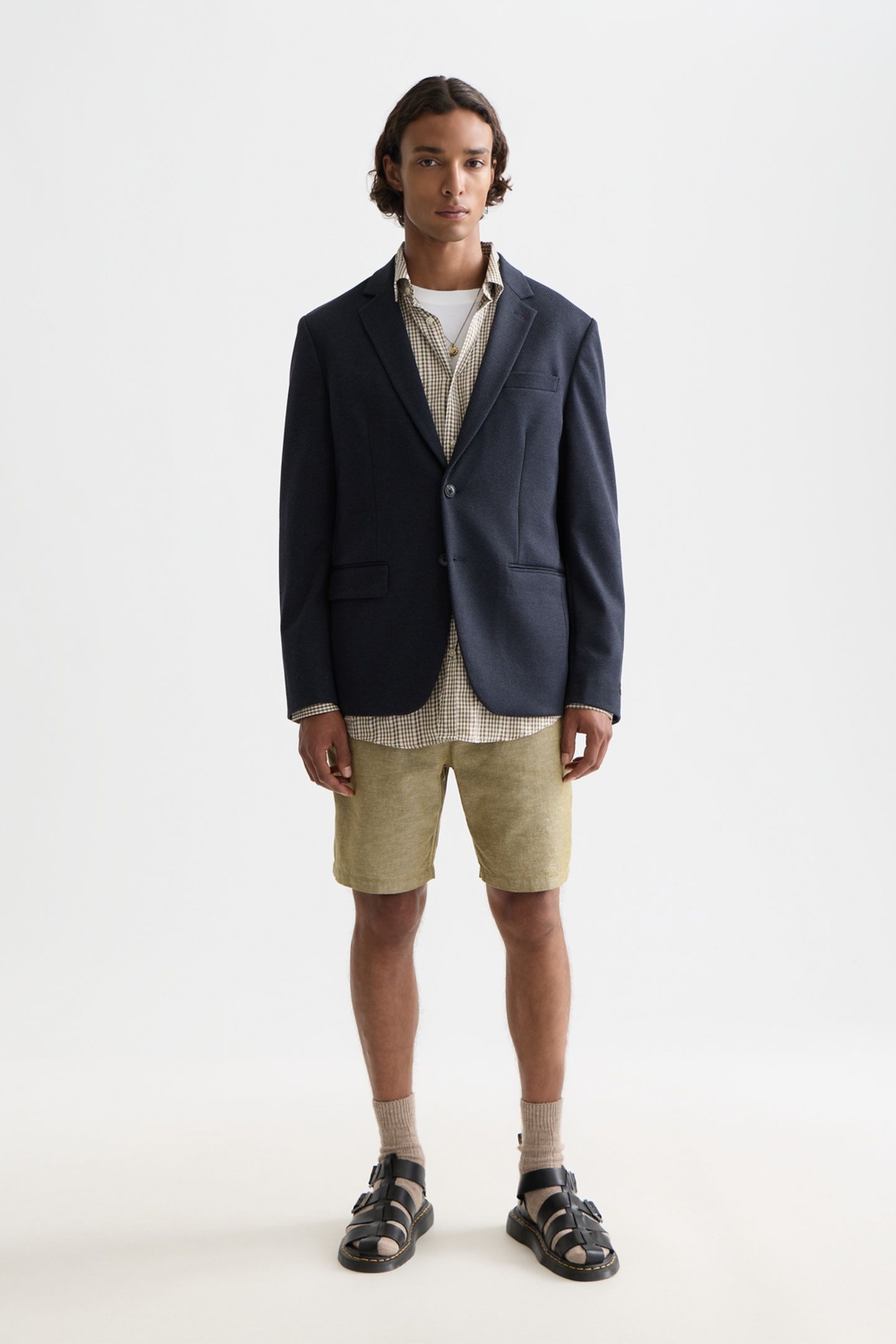 SEASONAL CORE FAVE COTTON LINEN REGULAR-FIT CHINO SHORTS DAR 3