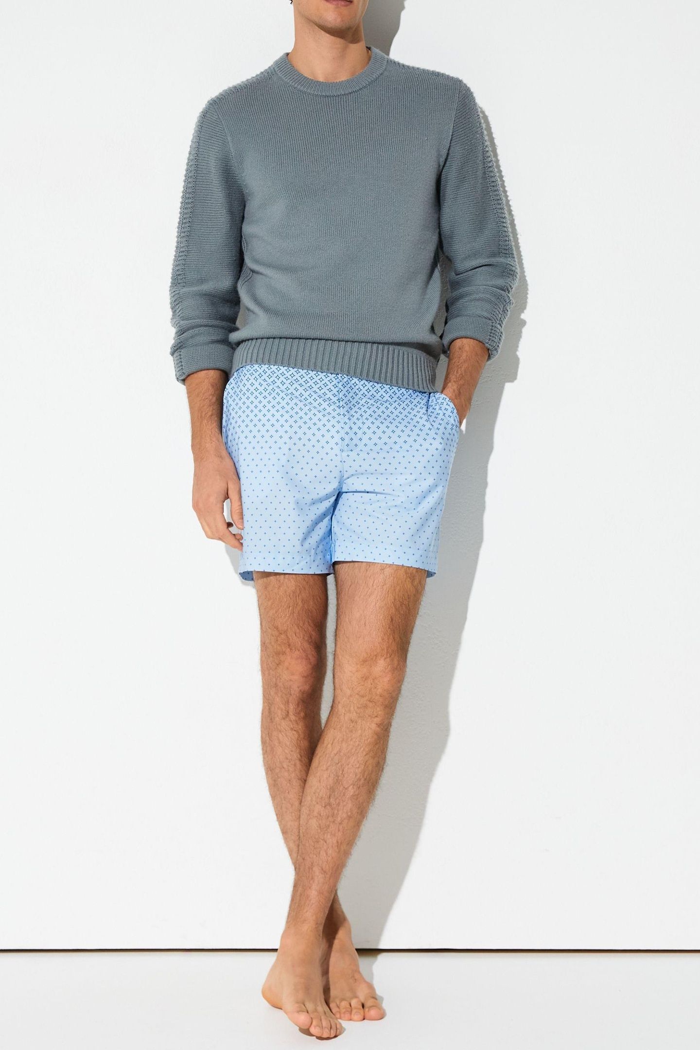 SIDE ADJUSTER OMBRE GEO PRINTED SWIMSHORT SOFT BLUE 3