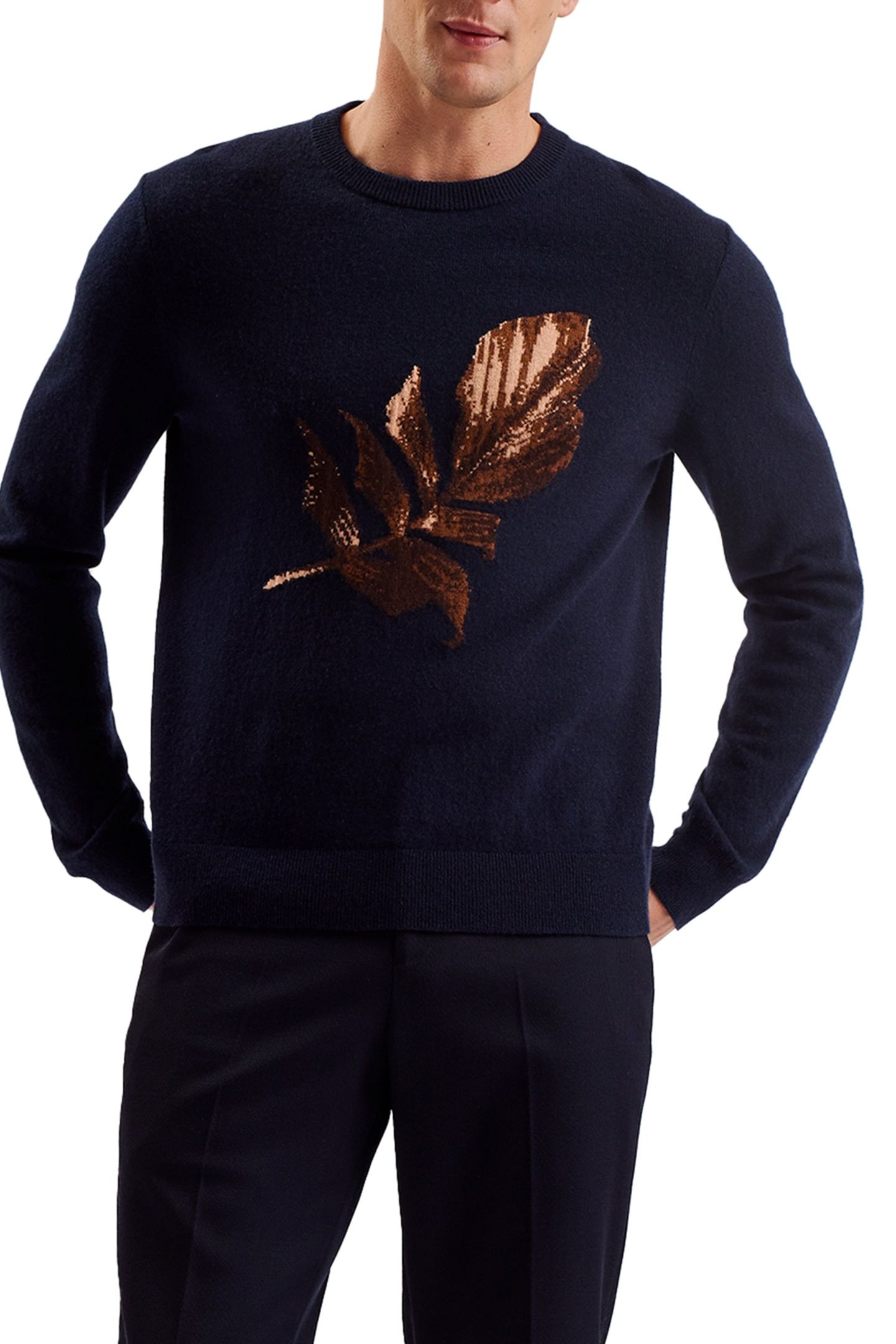 ATESY LS REGULAR CASHMERE CREW NECK NAVY 1