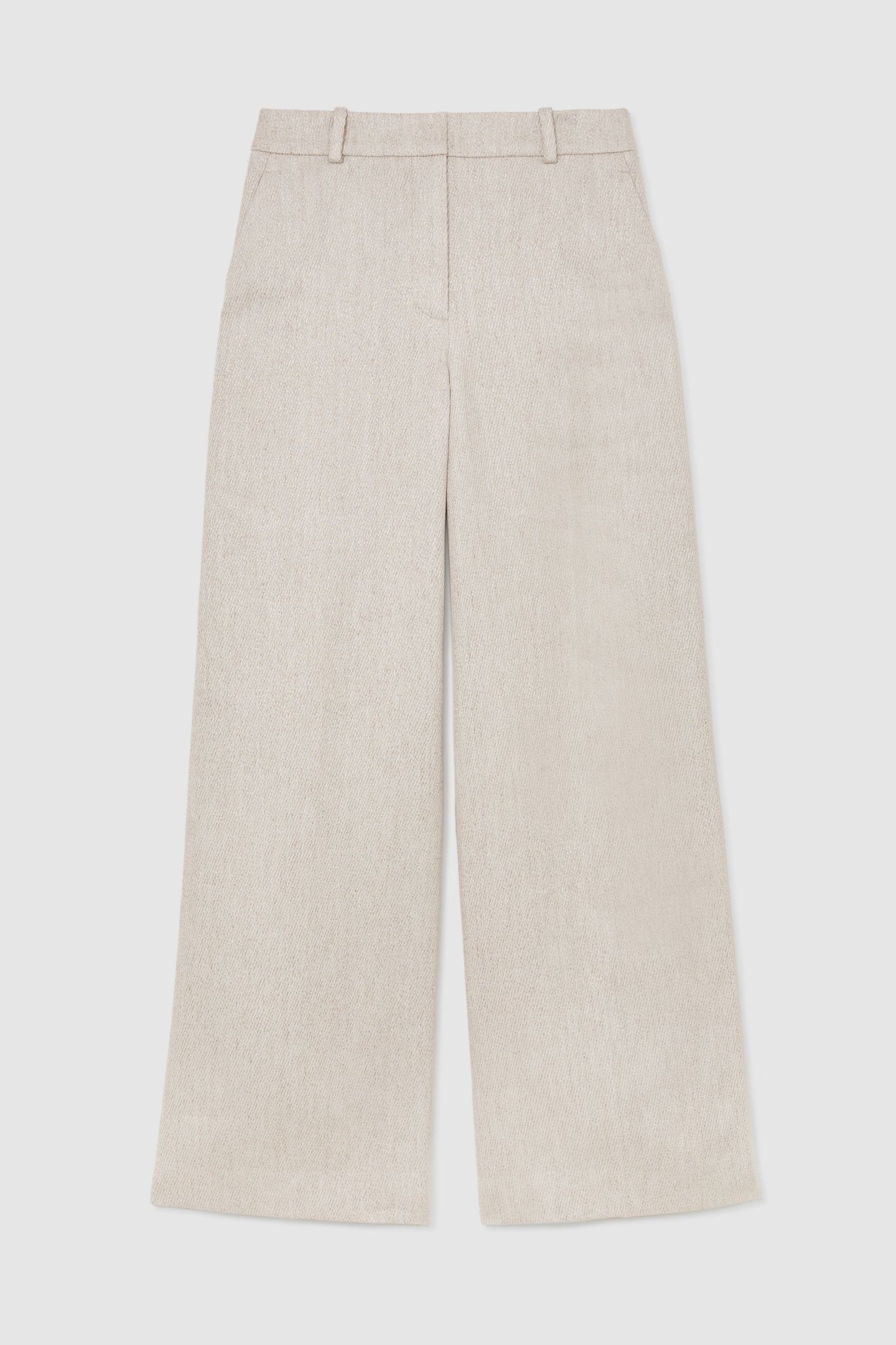 TEXTURED WIDE LEG LINEN BLEND TROUSER NEUTRAL 5