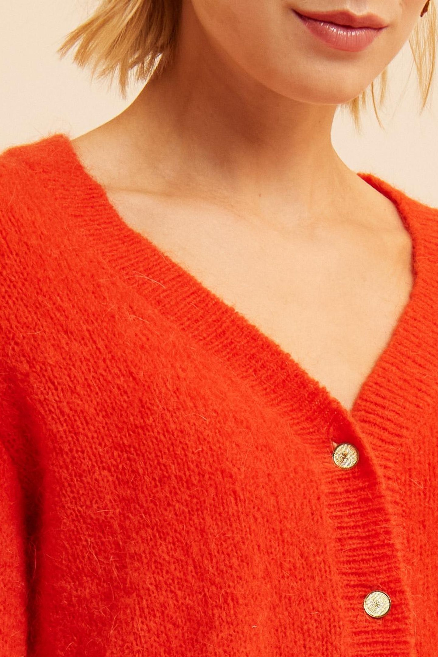 RED KNIT CARDIGAN CHARLOTTE 5
