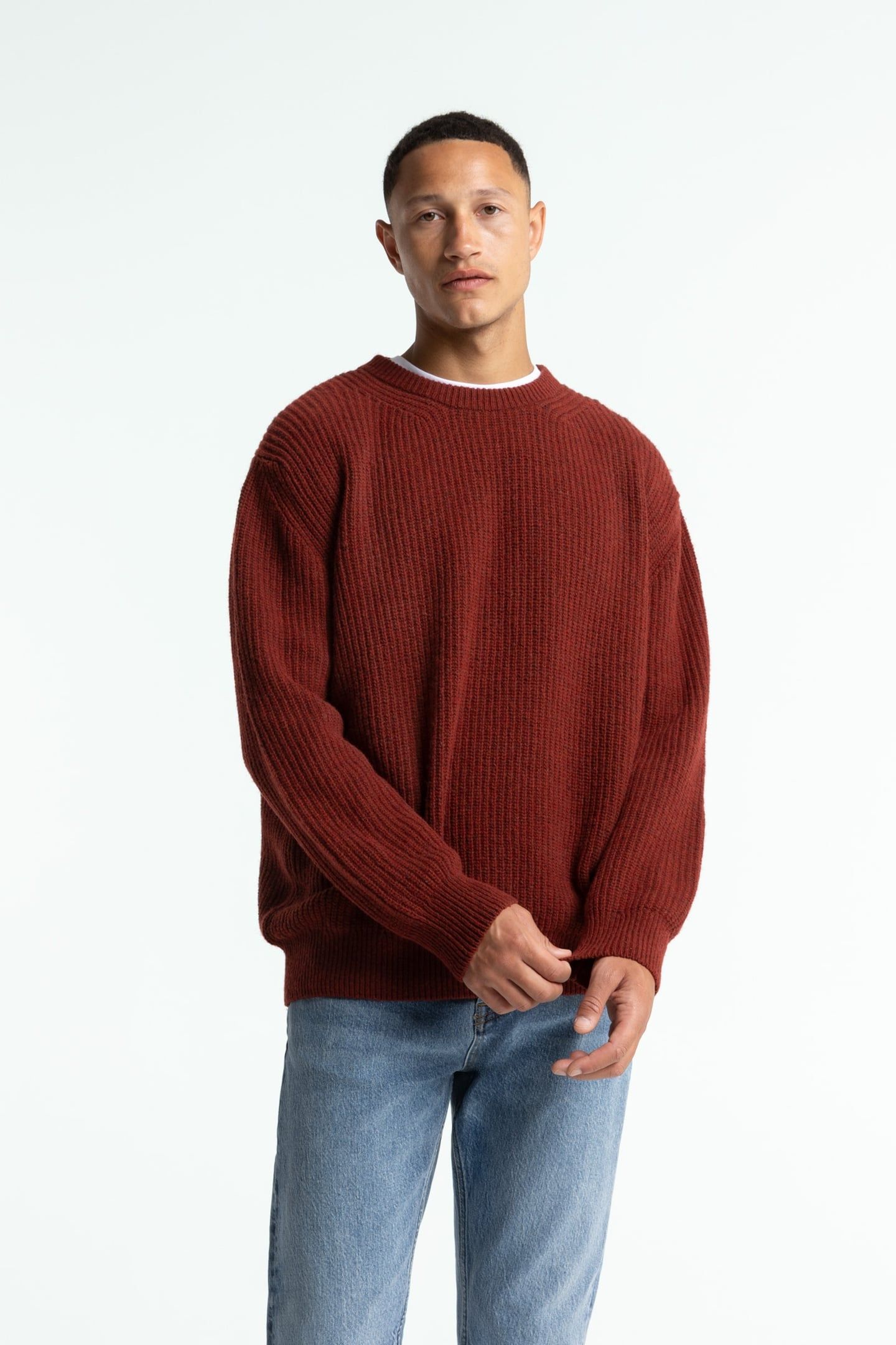 HECTOR KNIT L/S MADDER BROWN 1