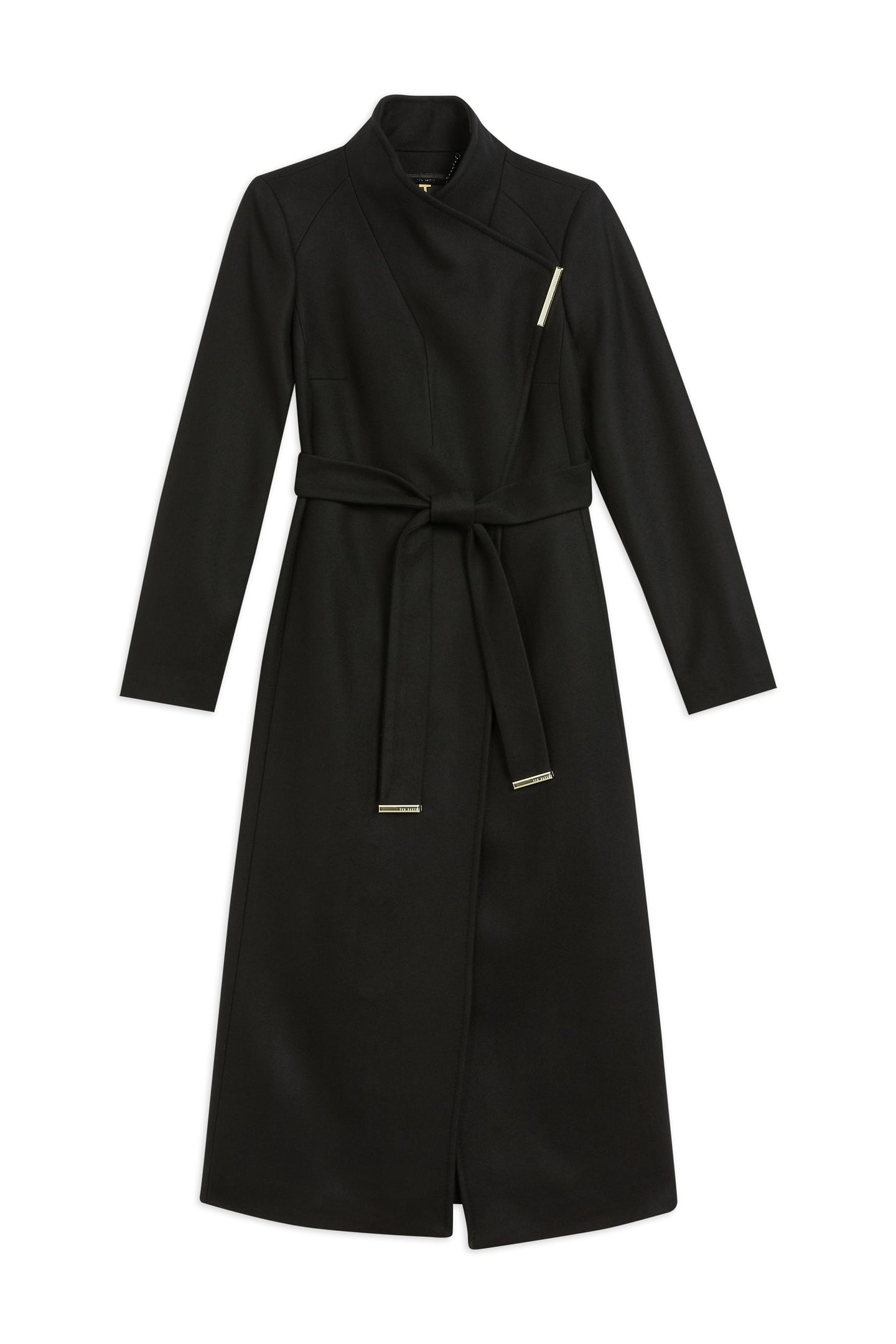 ROSELL LONG LENGTH WOOL WRAP COAT BLACK 3