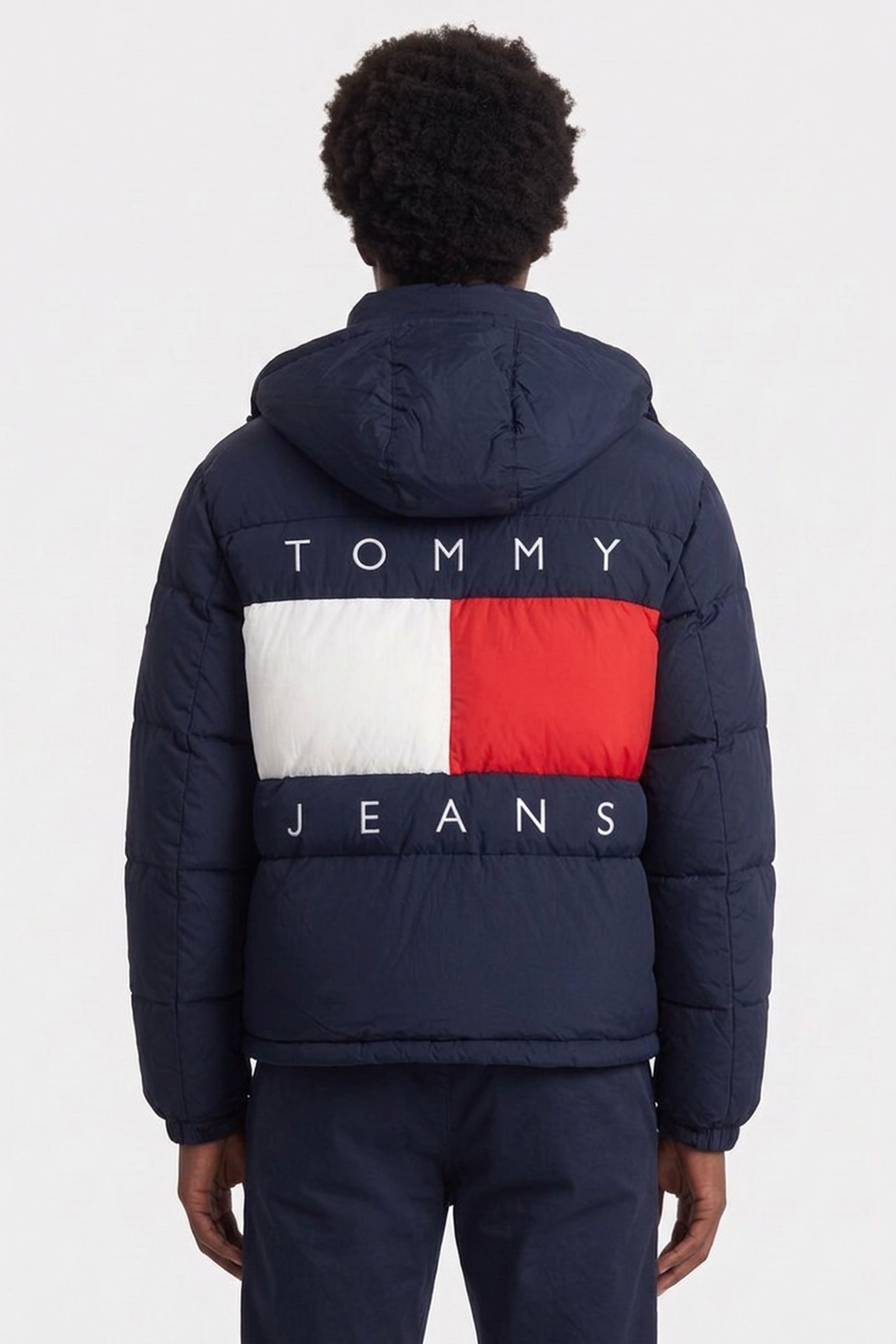 TJM HOODED FLAG PUFFER DARK NIGHT NAVY 2