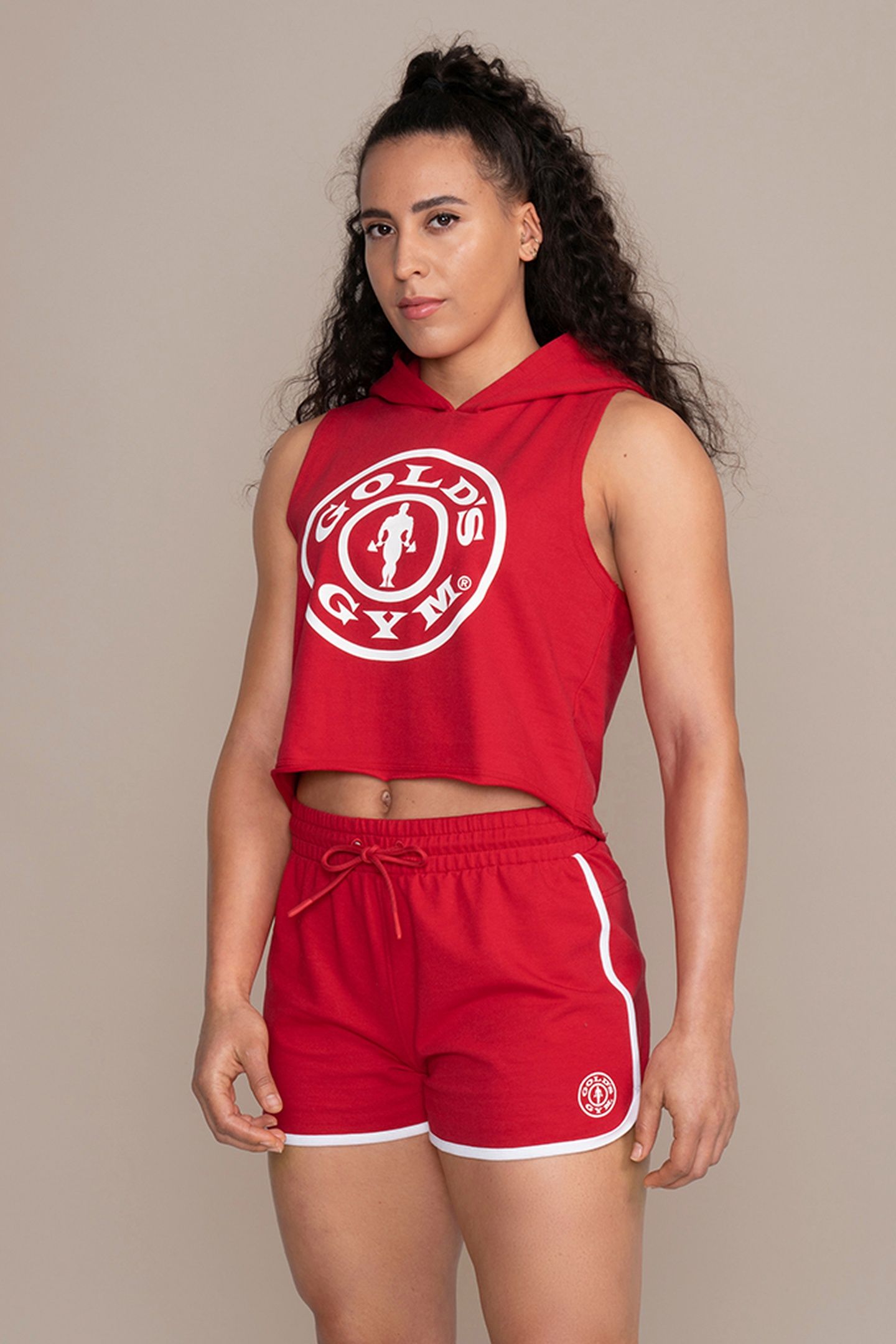 LADIES HOODED TANK RED 1