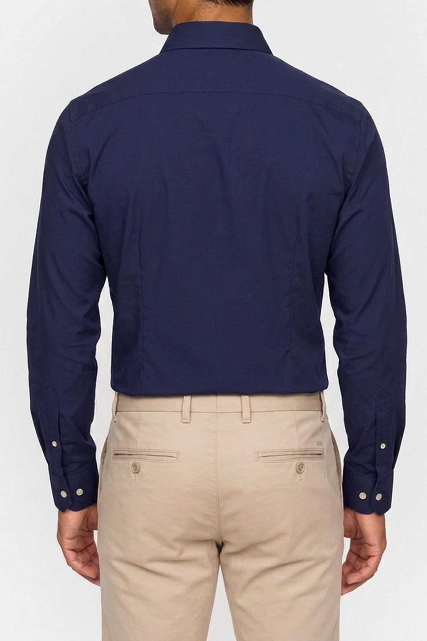 SLIM PERF WOVEN SHIRT NAVY 2