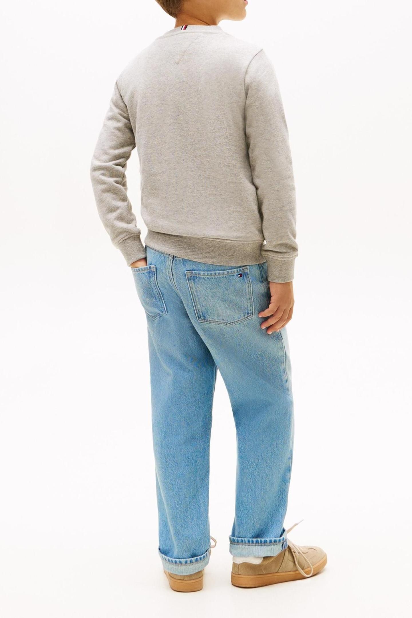 BOYS TOMMY FADED PRINT SWEATSHIRT MID GREY HEATHER 4