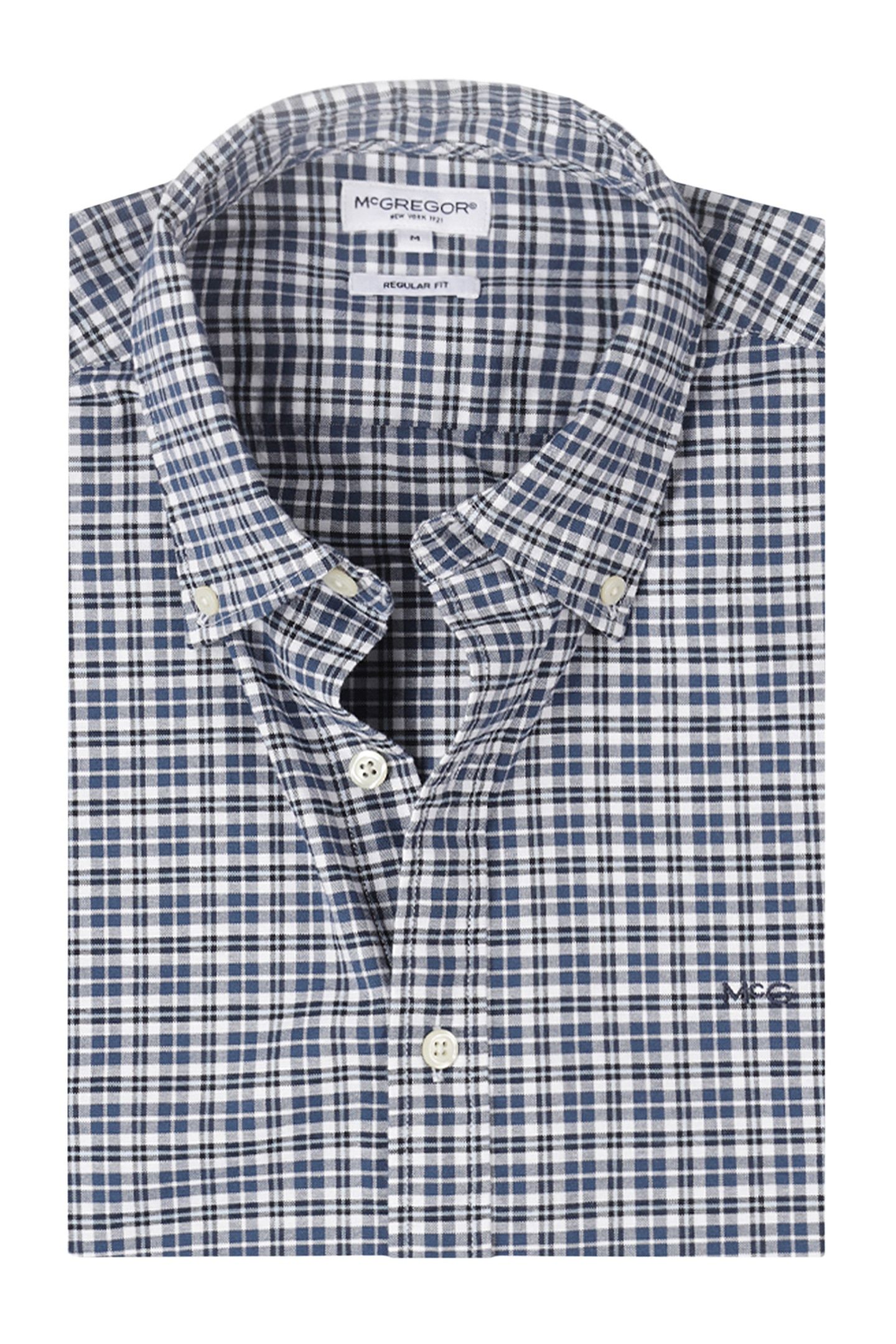 STRETCH OXFORD CHECK SHIRT NAVY 3