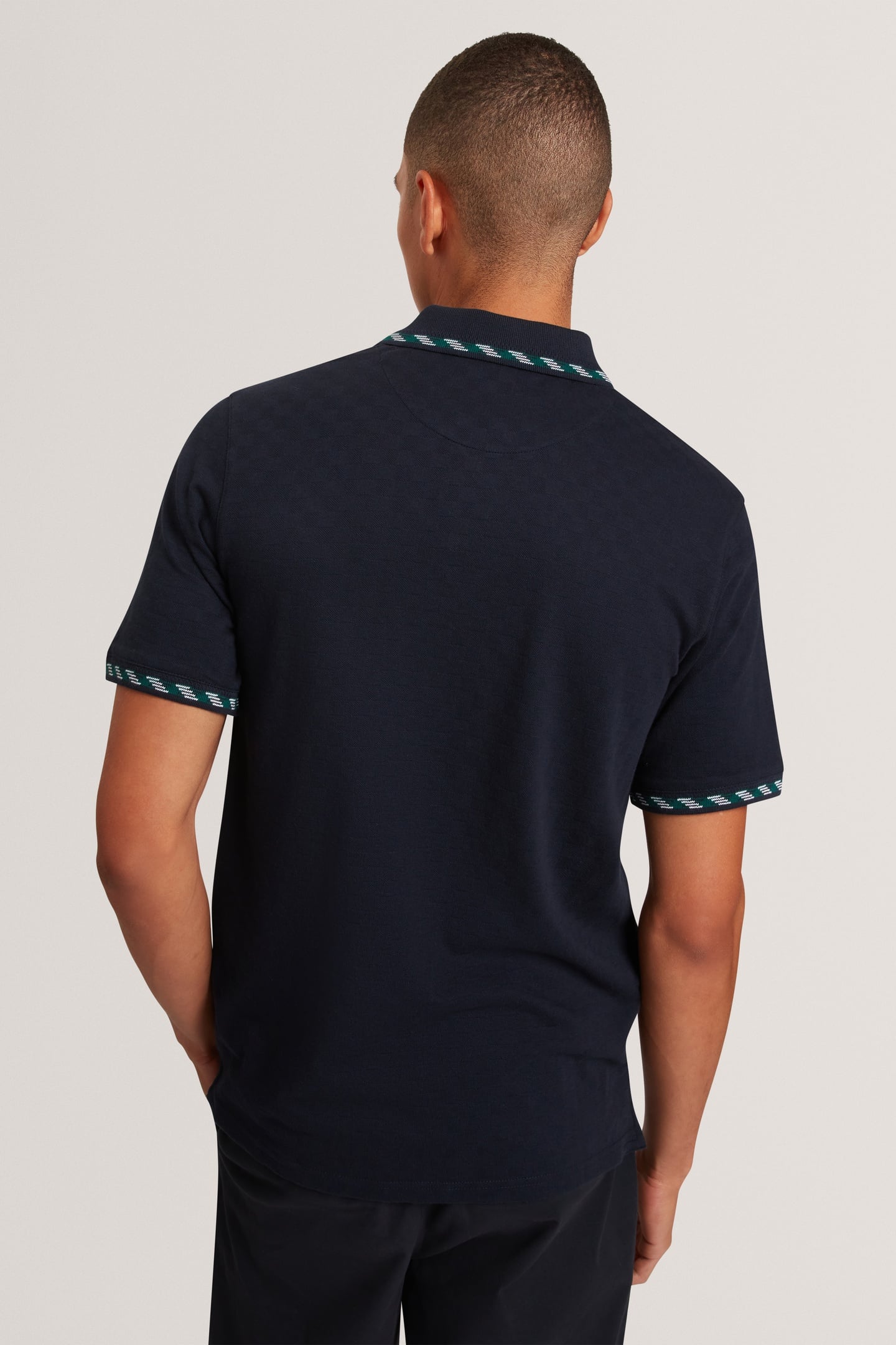 SS HOUSE CHECK JACQUARD POLO NAVY 2