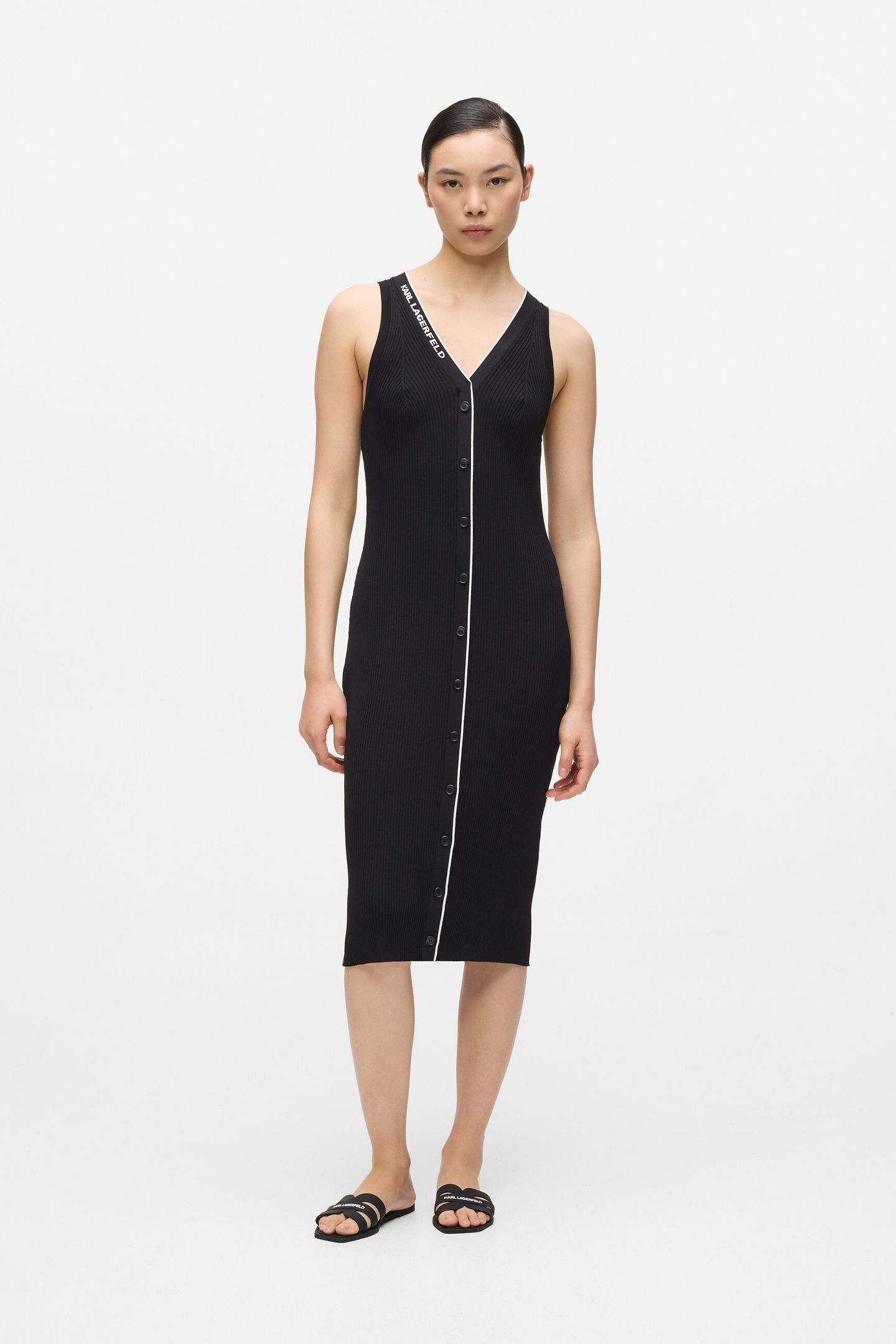 LOGO KNIT DRESS BLACK/WHITE 1