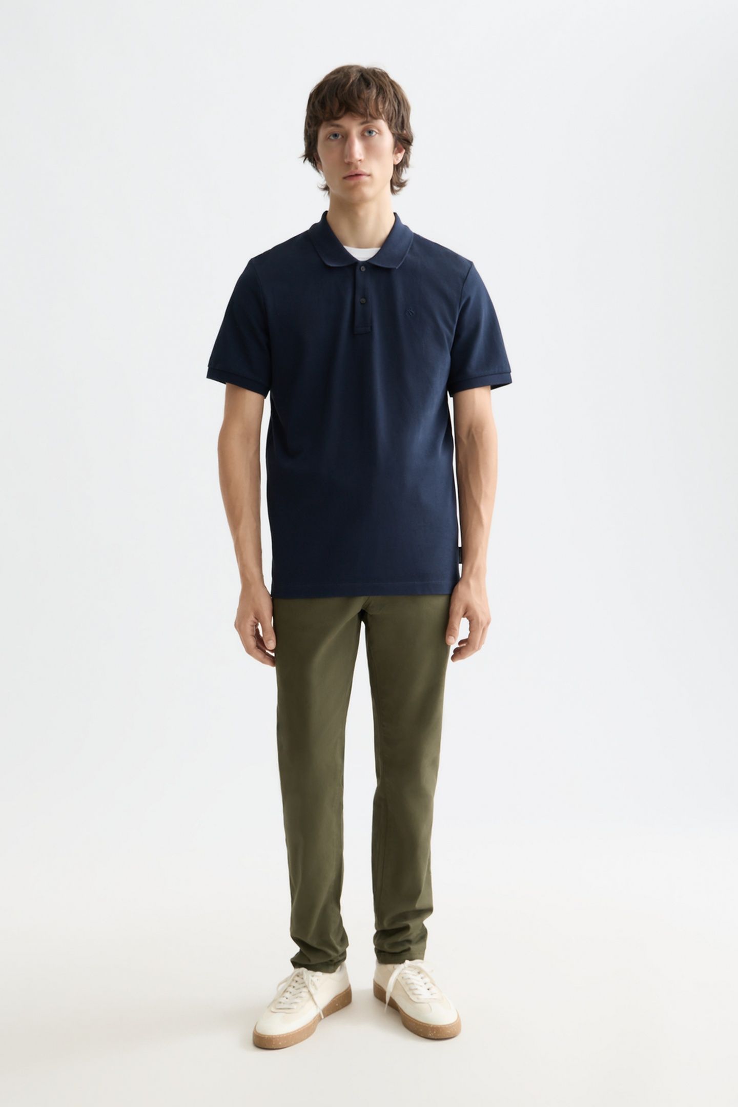 CHEST LOGO REGULAR-FIT PIQUE POLO NAVY 3