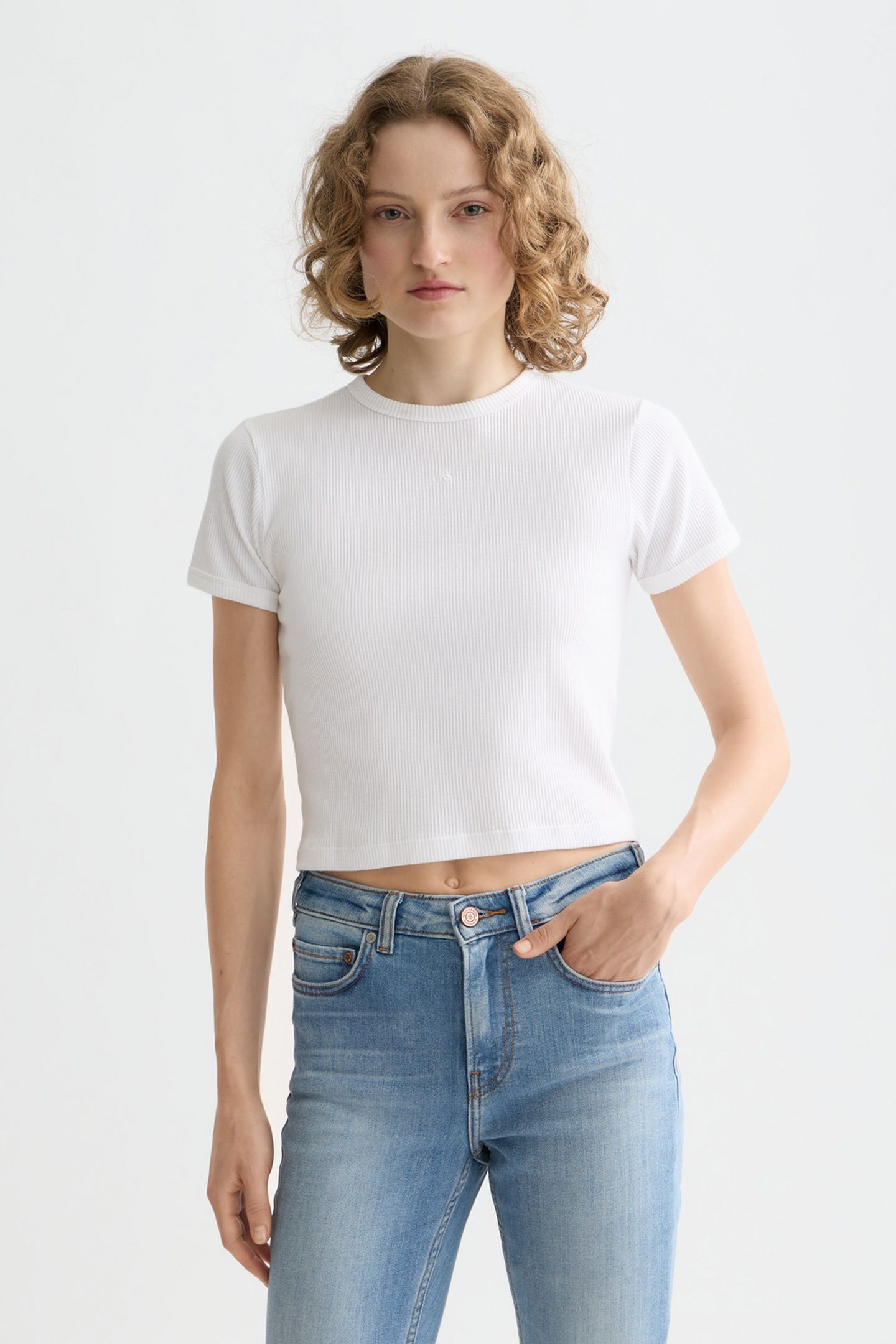 CORE BABY RIB T-SHIRT WHITE 1