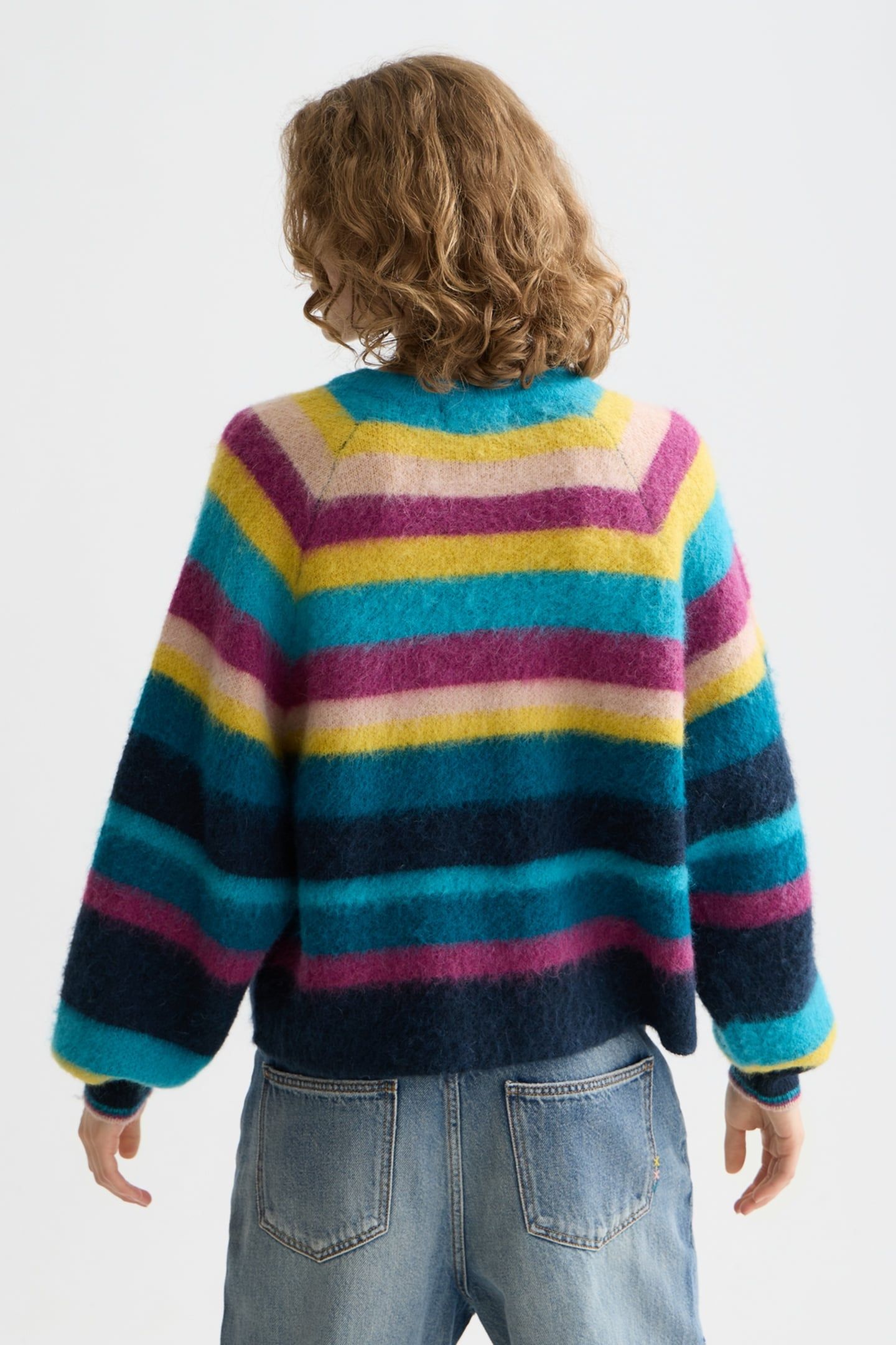 STRIPED OVERSIZED PULLOVER EL COSMICO STRIPE DEEP LAGOON 2