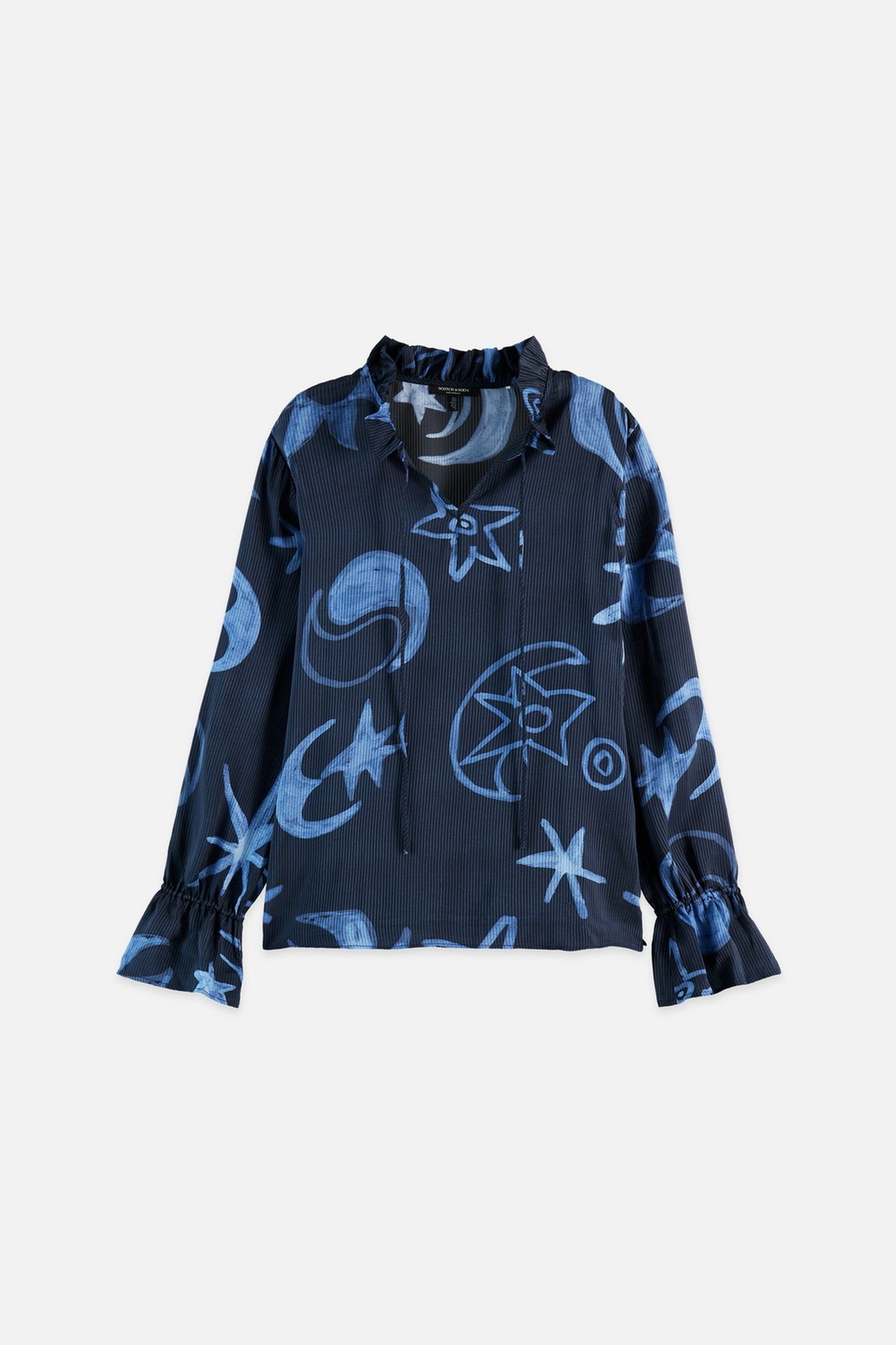 PRINTED DRAWSTRING CUFFS SHIRT COSMIC SKY SPACED CARBON 4