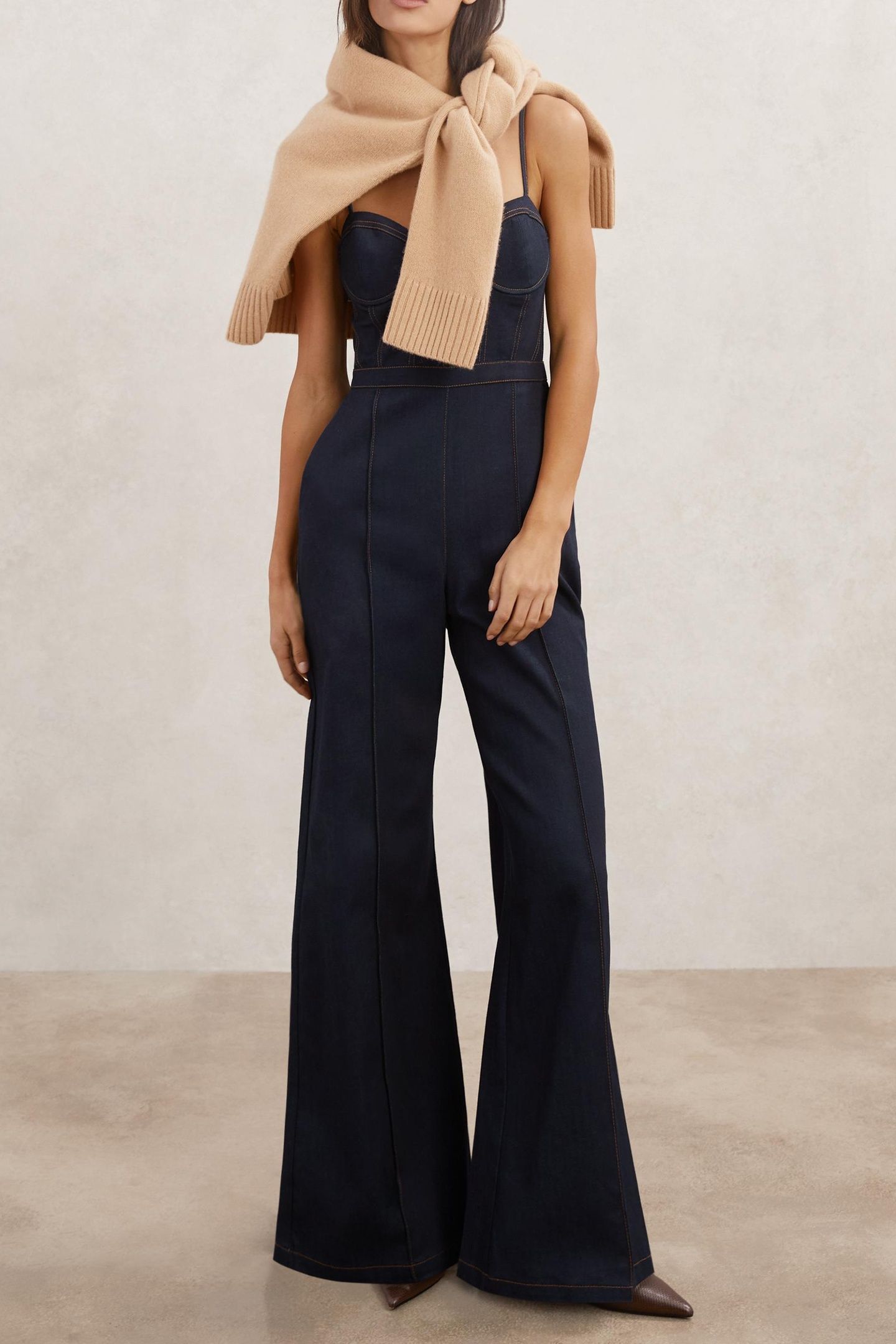 DENIM BUSTIER JUMPSUIT INDIGO BLUE 4