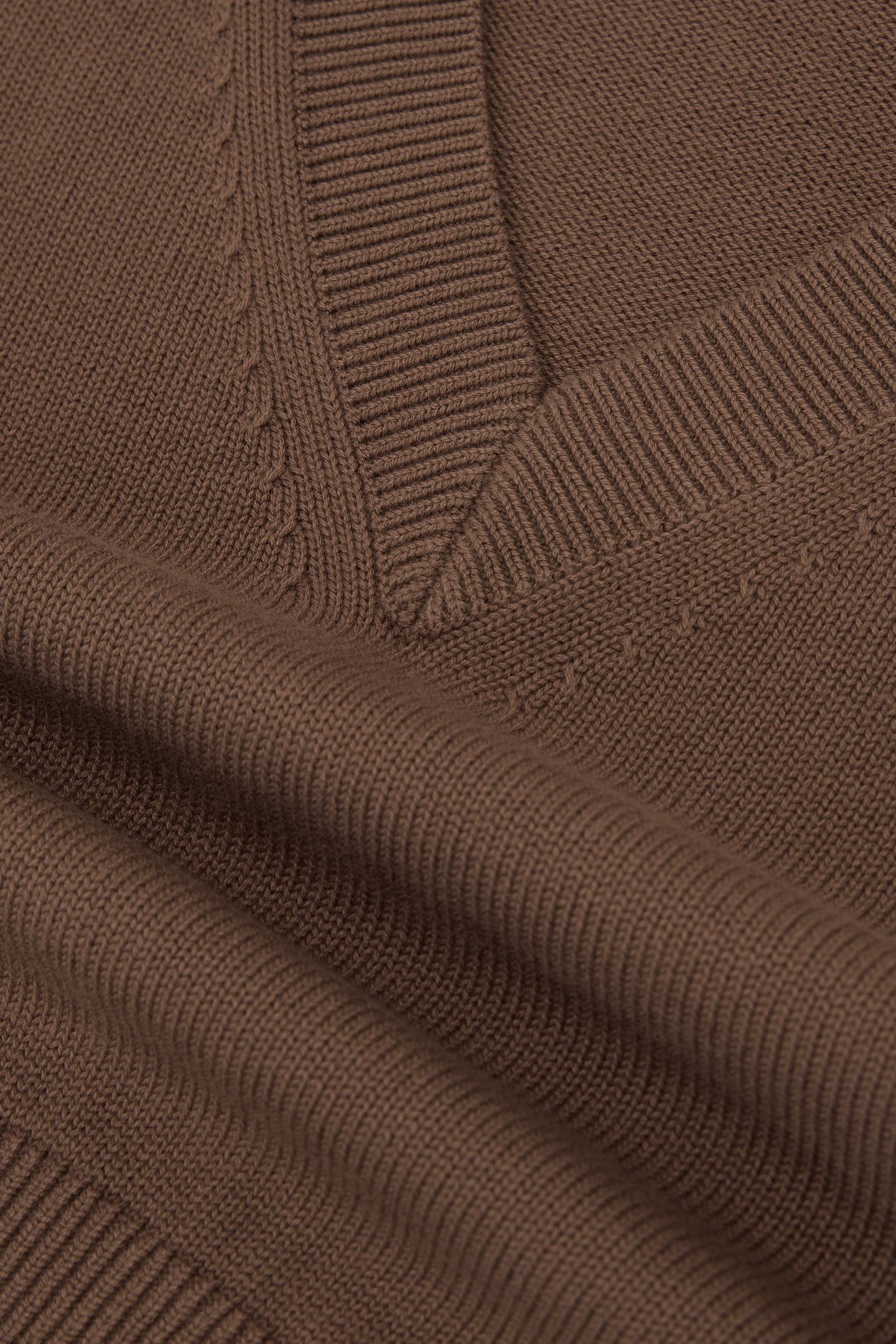 KNIT V NECK TOP TAUPE NEUTRAL 6