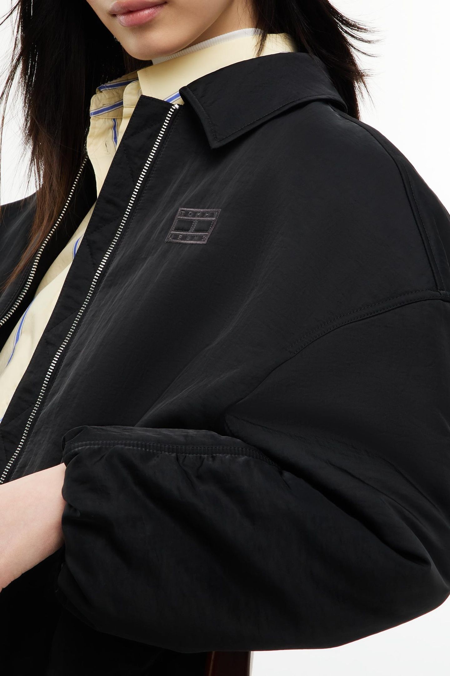 FUR COLLAR UTILITY JACKET BLACK 5