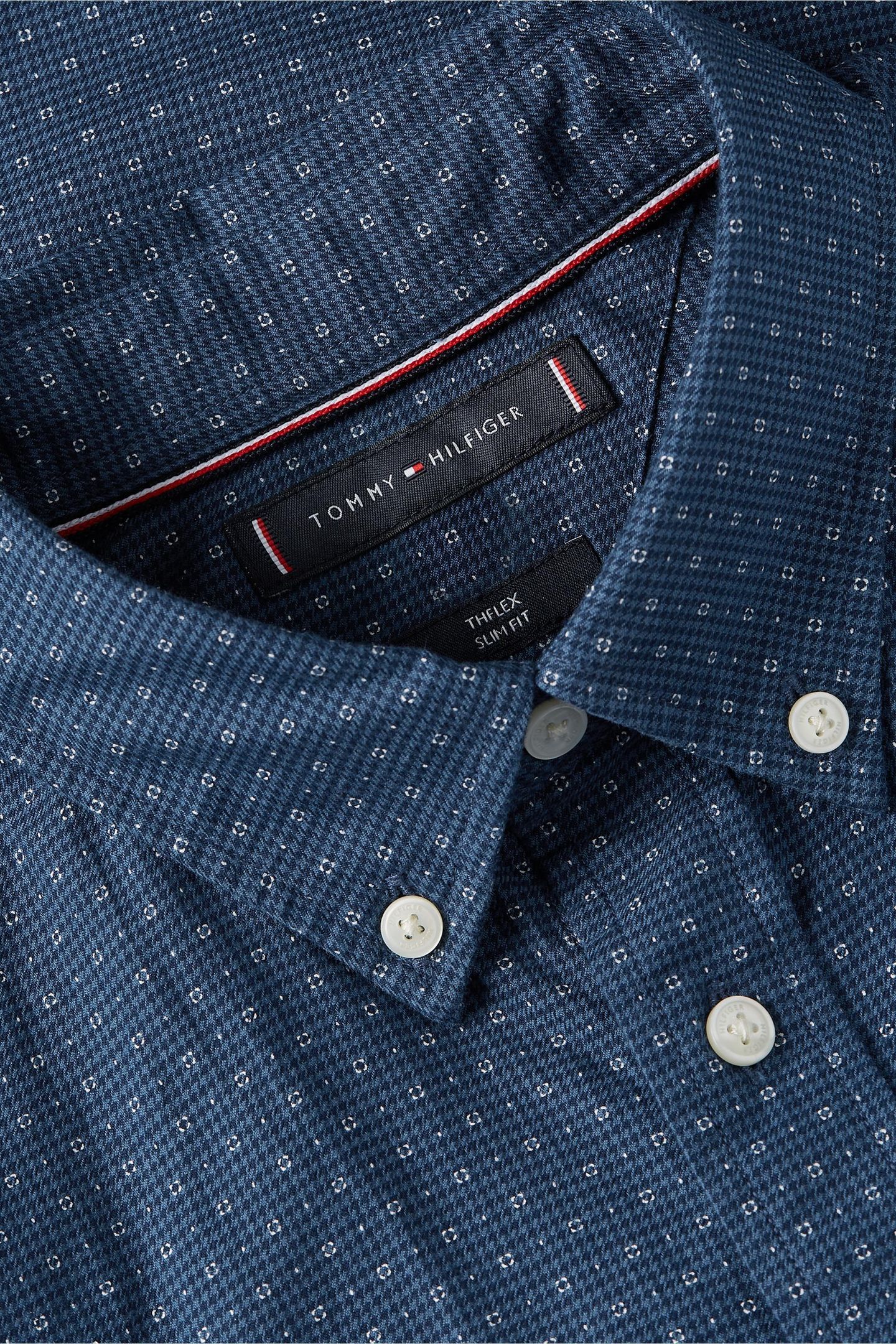 FLEX POPLIN MINI PRINT SHIRT AEGEAN SEA 6