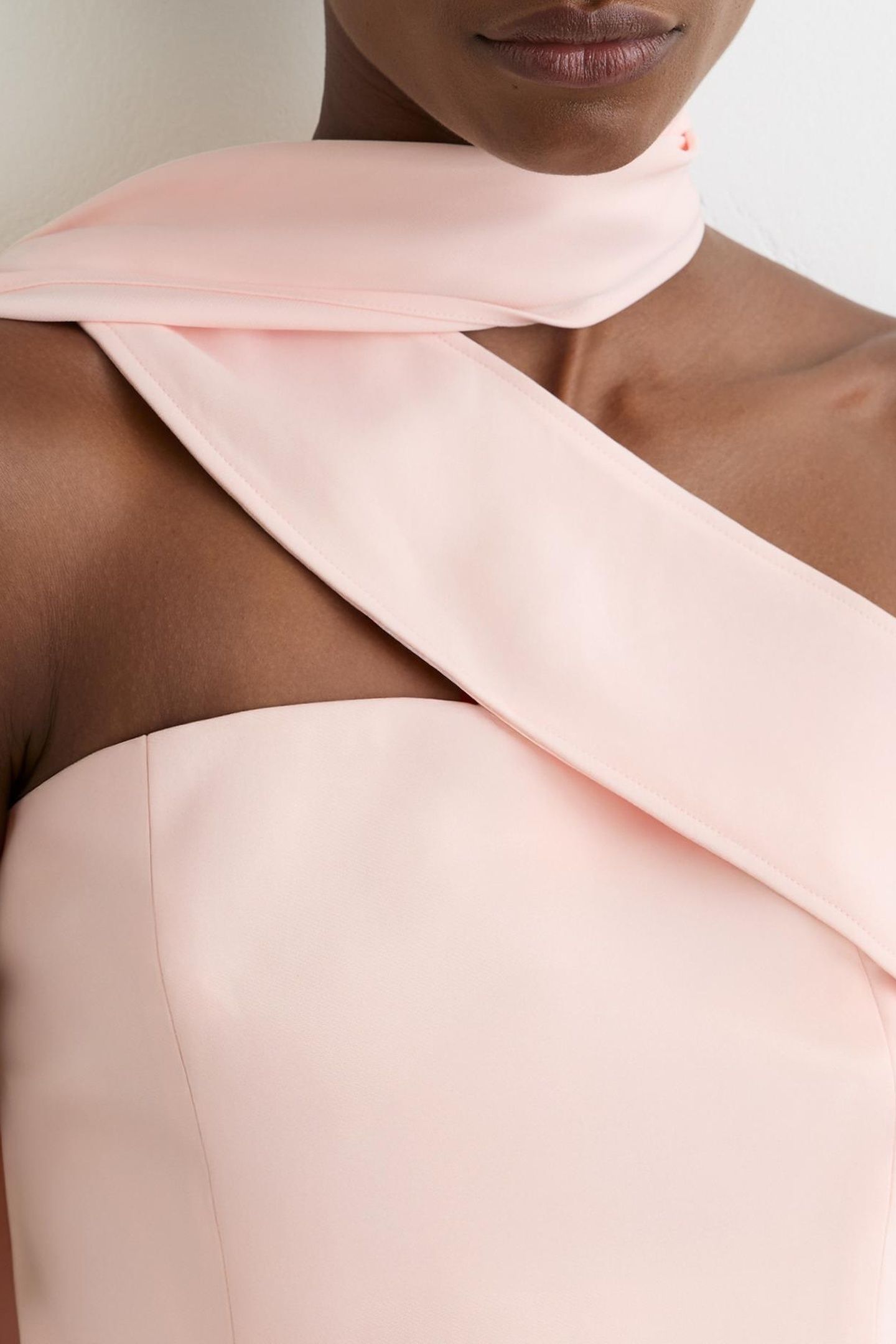 ONE SHOULDER COORD TOP PALE PINK 4