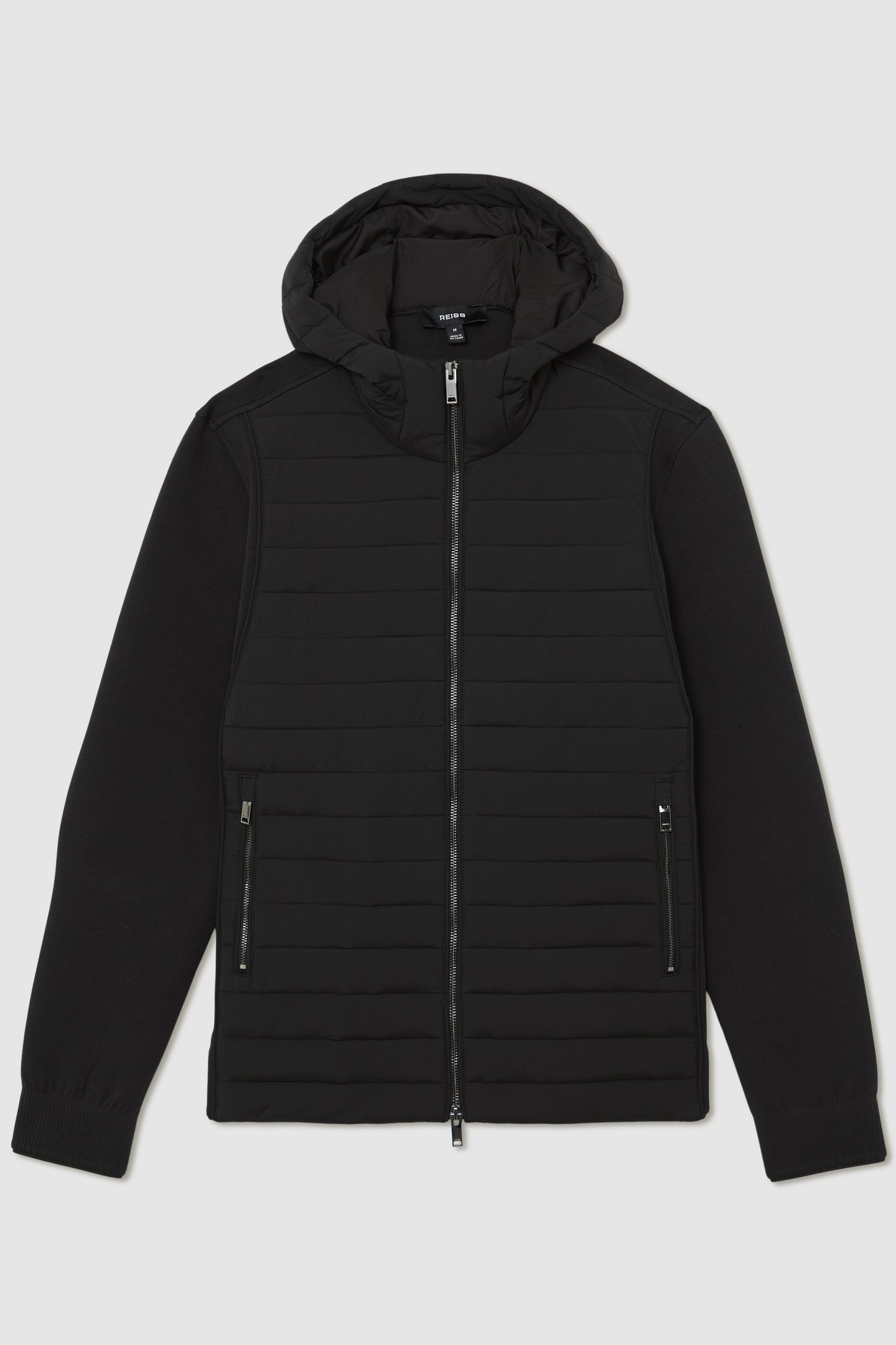 LS HOODED ZIP THROUGH HYBRID JACKET BLACK 4