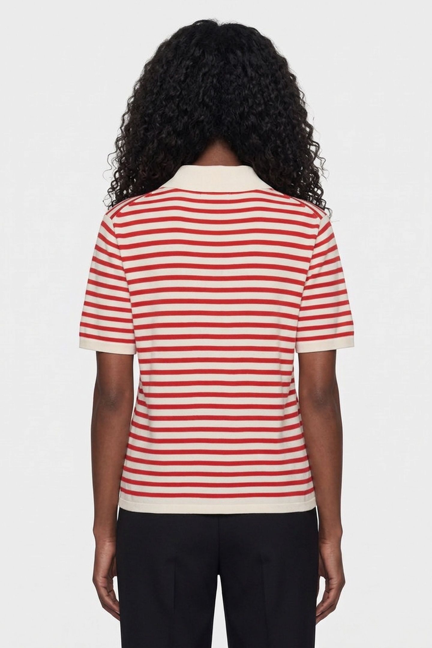 UNISEX POLO ECRU/RED 3