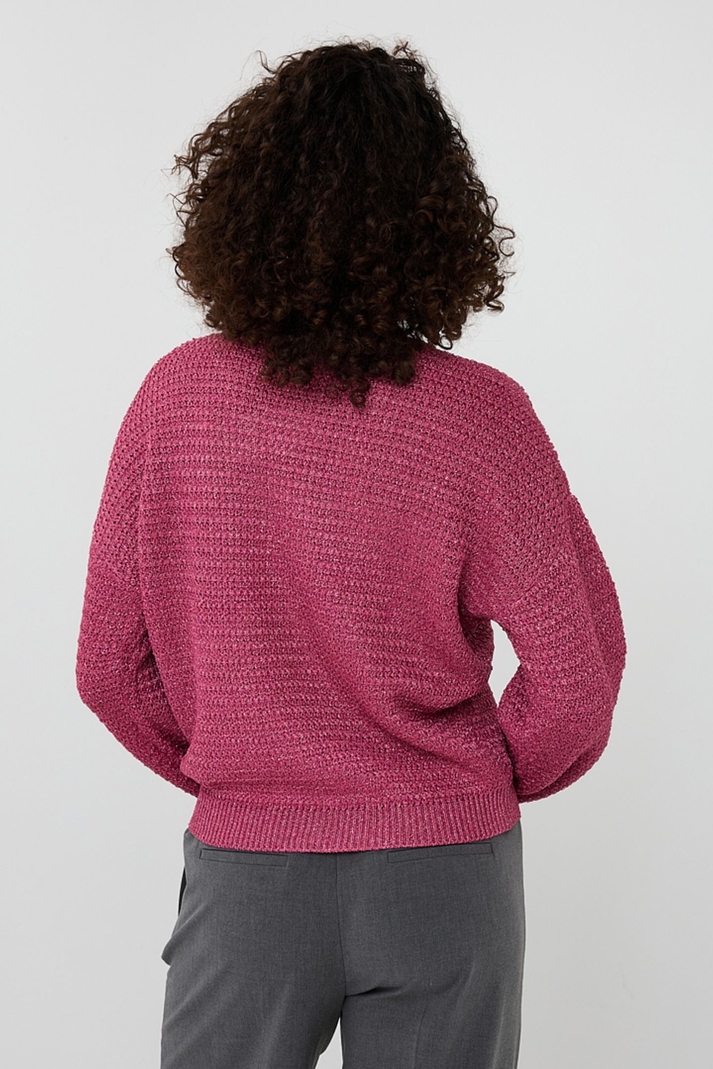 SWEATER OVERSIZED LUREX FRAMBOISE 3