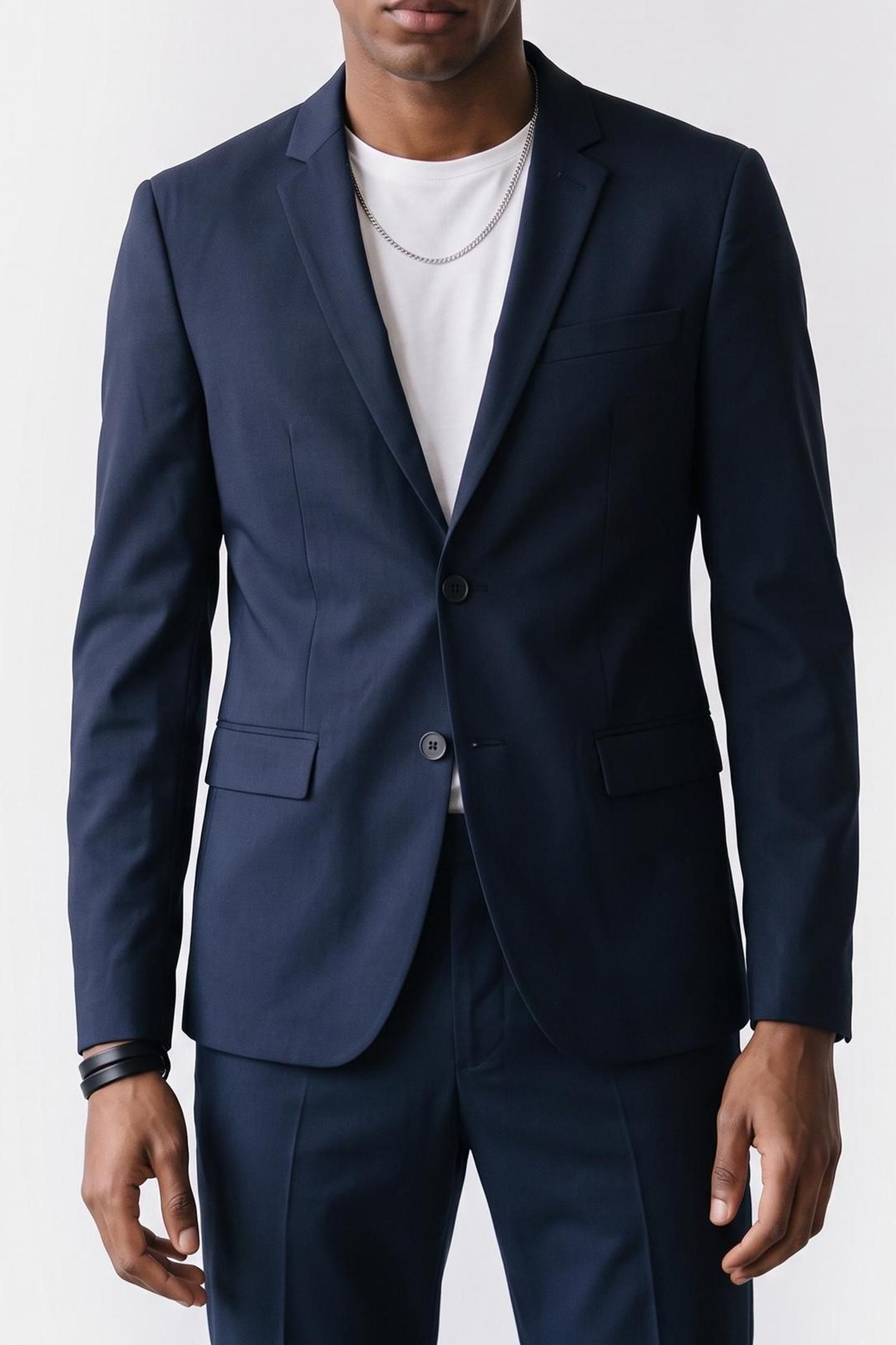 TRAVEL GABARDINE SLIM BLAZER CALVIN NAVY 1