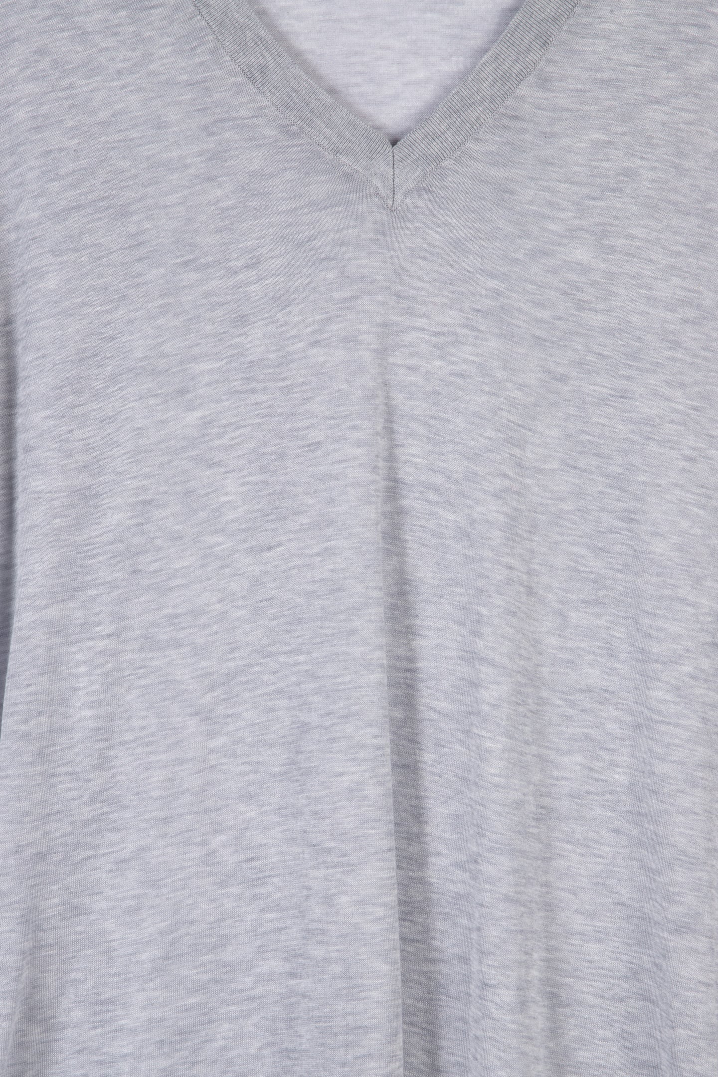 COTTON SILK V-NECK SWEATER PEARL HEATHER 4