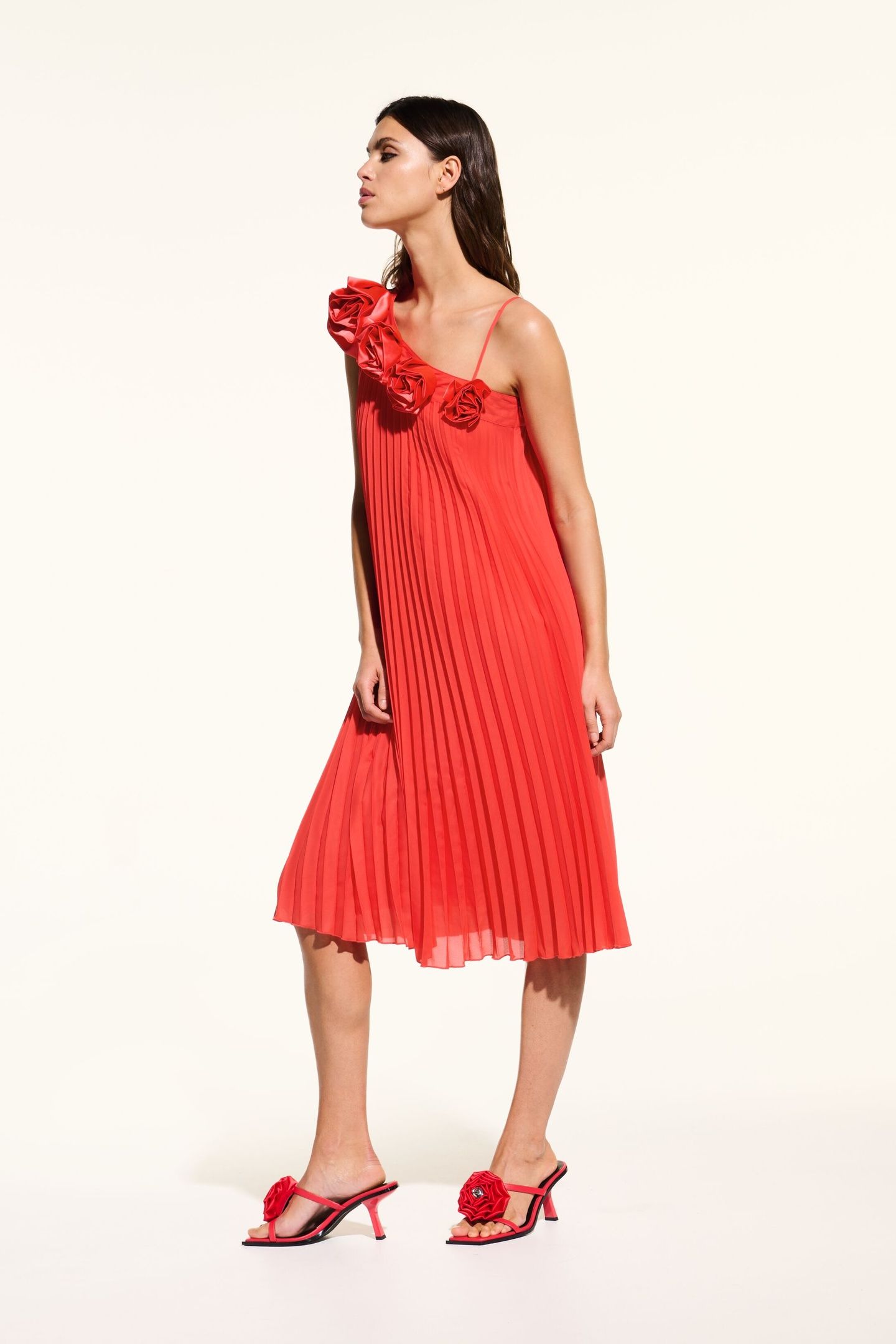 KARL STUDIO PLEATED DRESS HIBISCUS 4