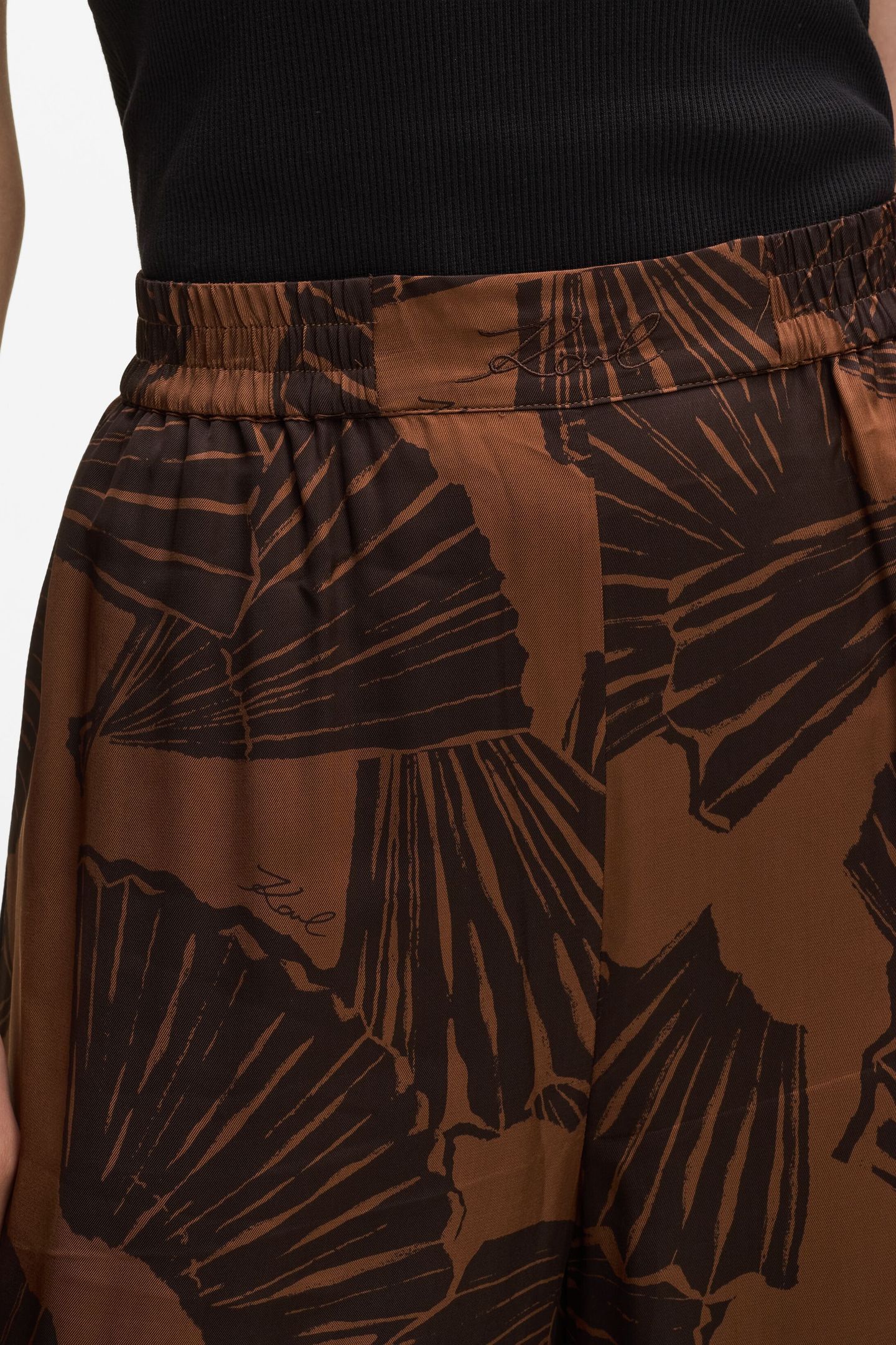 PRINTED FLUID PANTS GRAPHIC FAN FRIAR BROWN 6