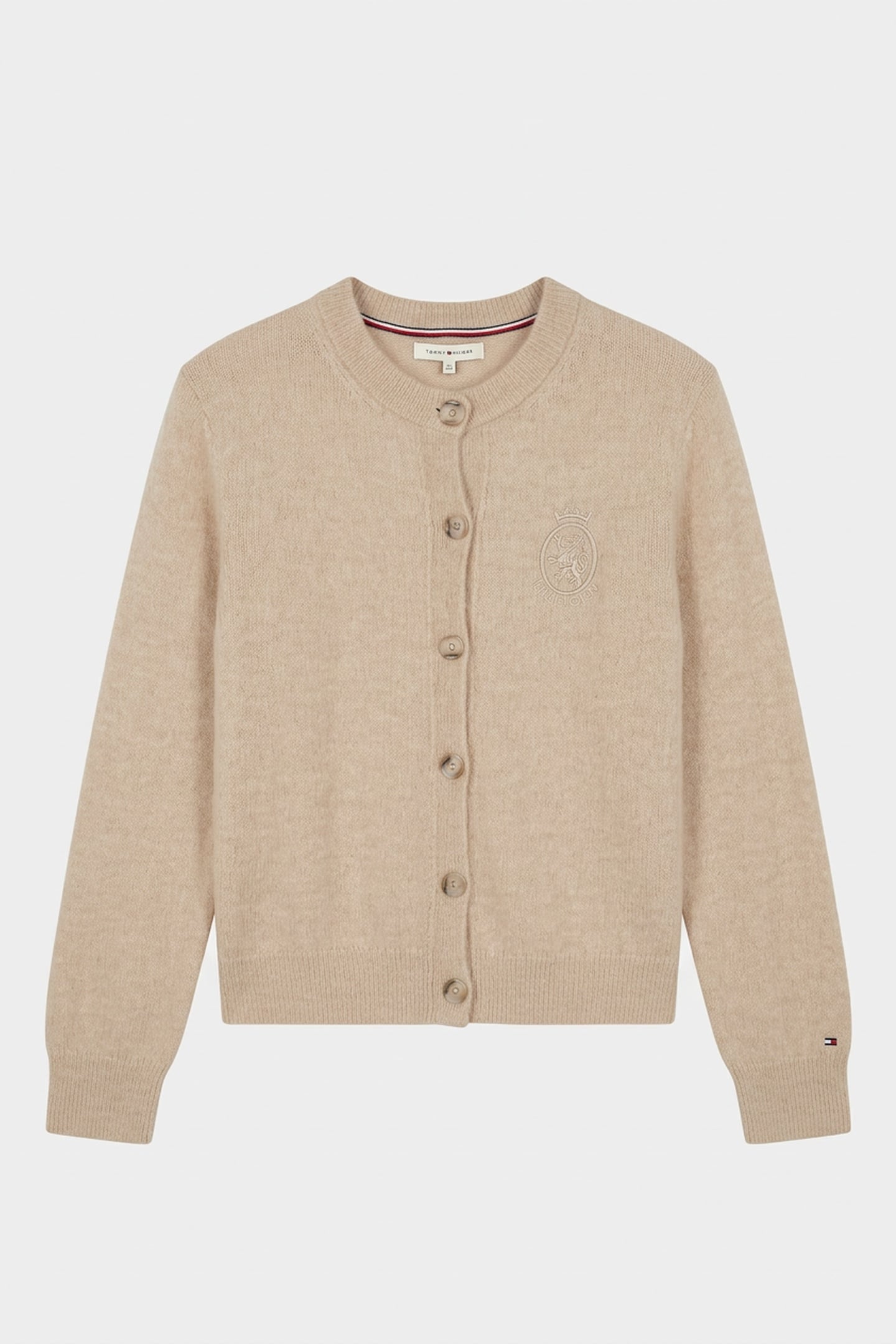 ALPACA C-NECK LOOSE CARDIGAN HEATHER OATMILK 3