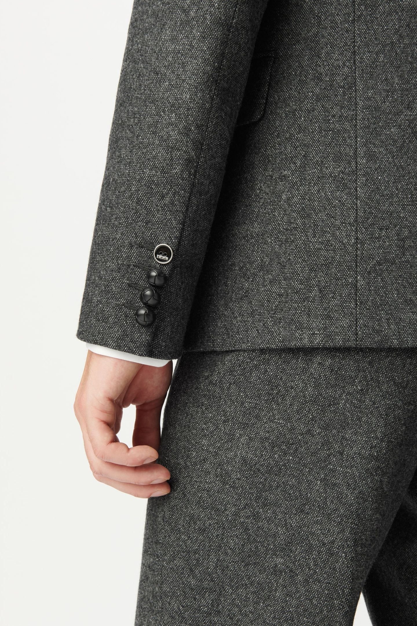 DARK HEATHER GREY TWEED-LOOK SUIT JACKET 7
