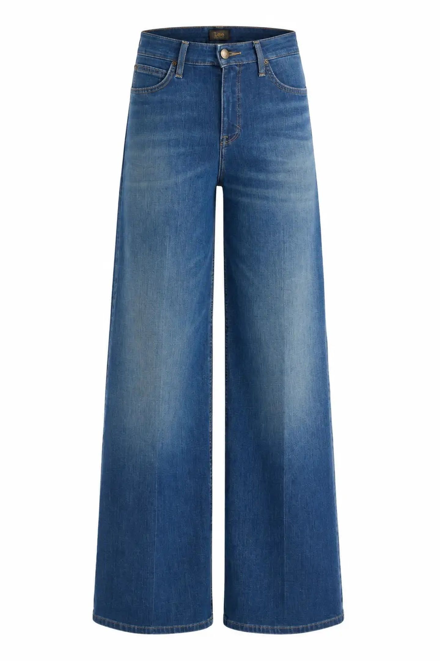 STELLA BLUE ARROW HIGH WAIST WIDE LEG JEANS DENIM BLUE 4