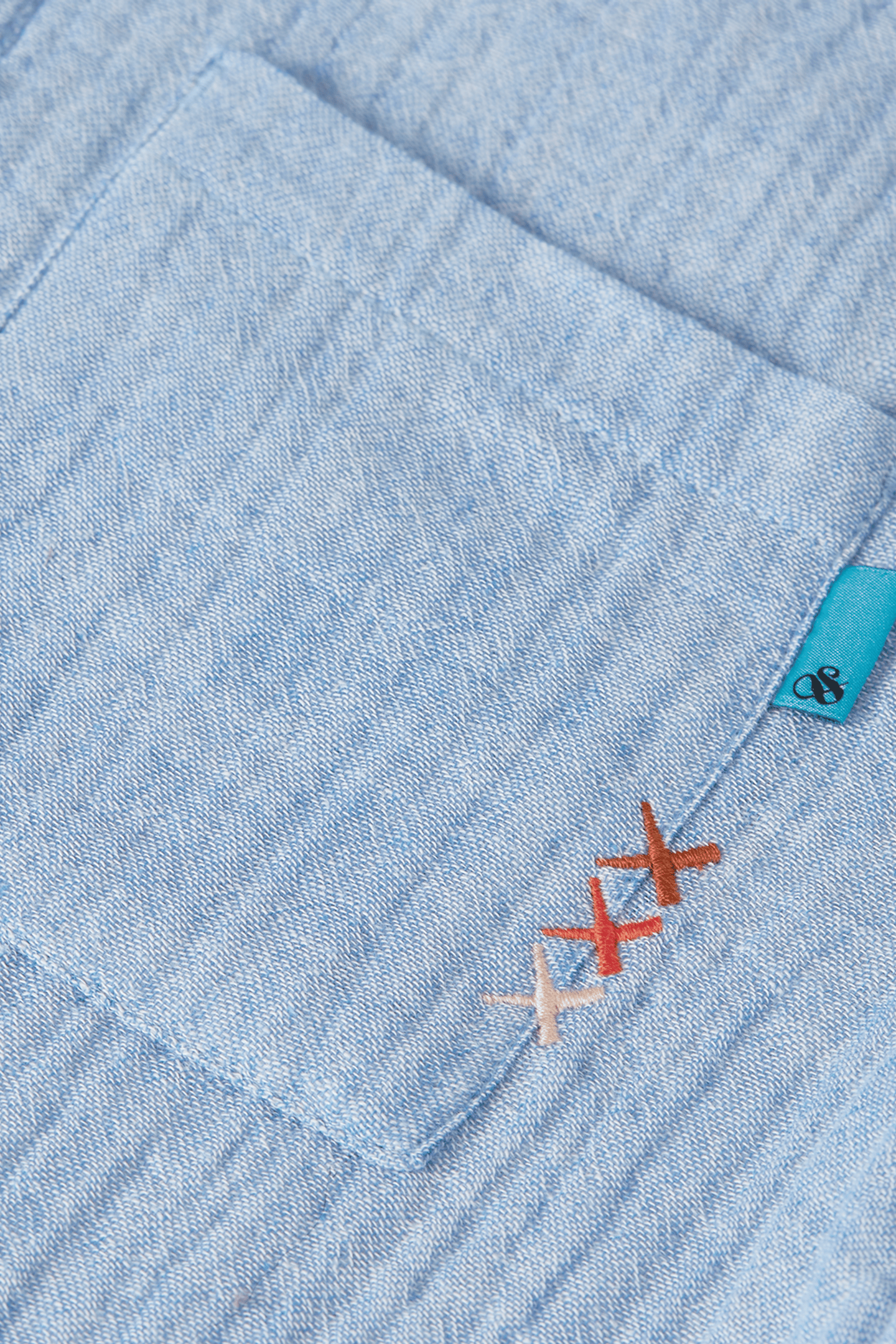 BOYS COTTON CHAMBRAY SHORTSLEEVE SHIRT NAVY 3