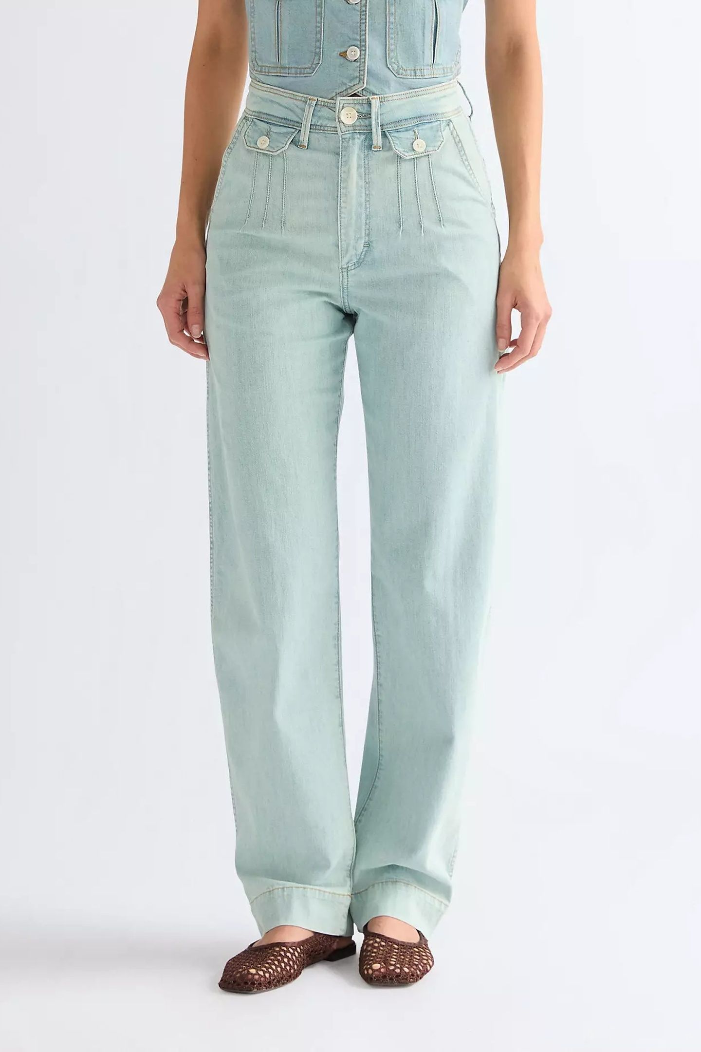 SLEEK BARREL PALE DENIM JEANS DENIM BLUE 1