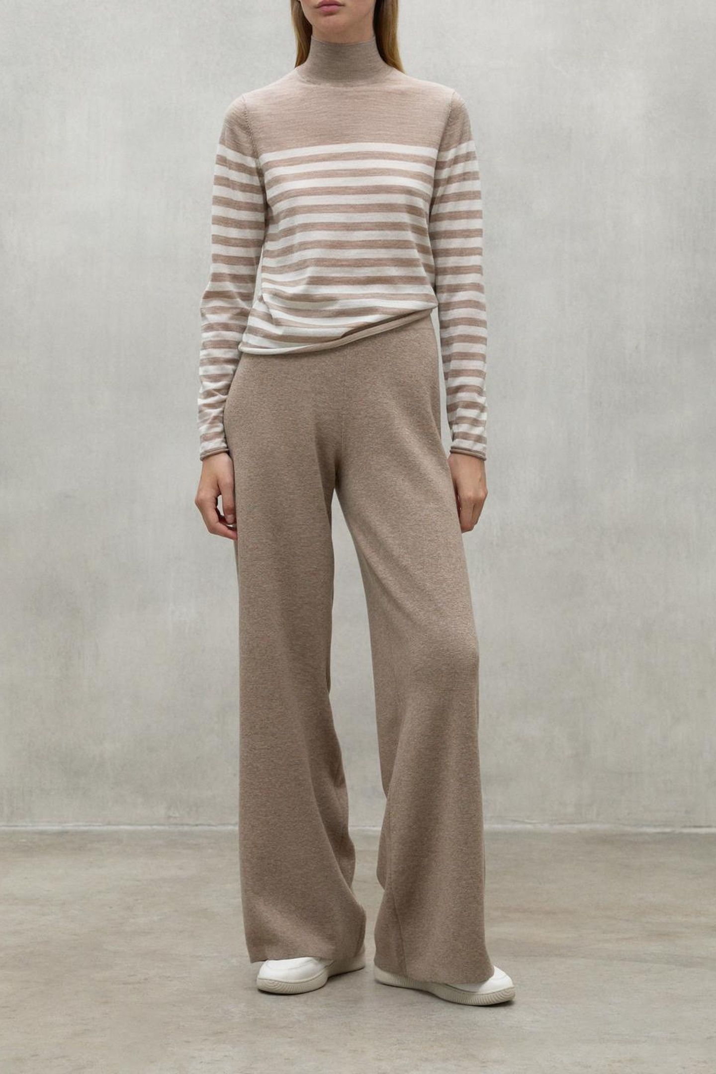 FAYAALF STRIPES KNIT DARK SAND MELANGE 3
