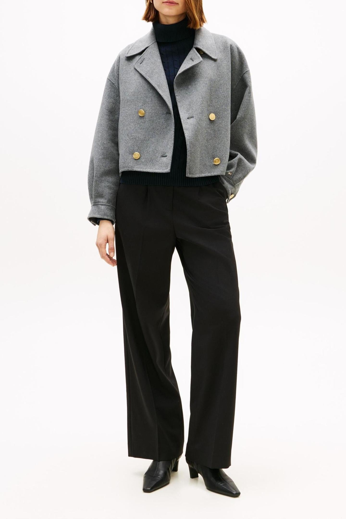 DF WOOL GOLD BUTTON MED HEATHER GREY 2