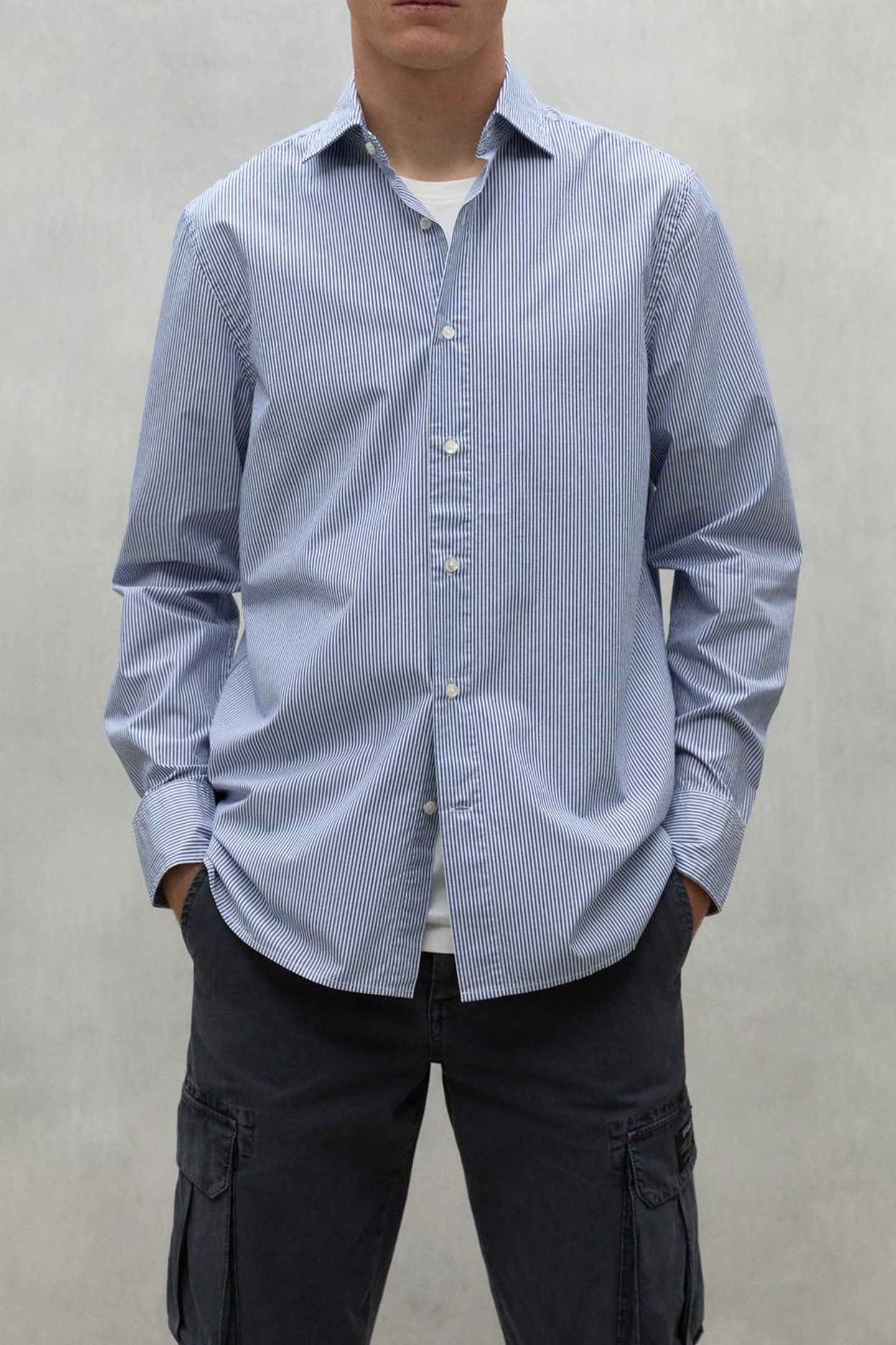 ALFREDOALF SHIRT WHITE + DEEP NAVY 1